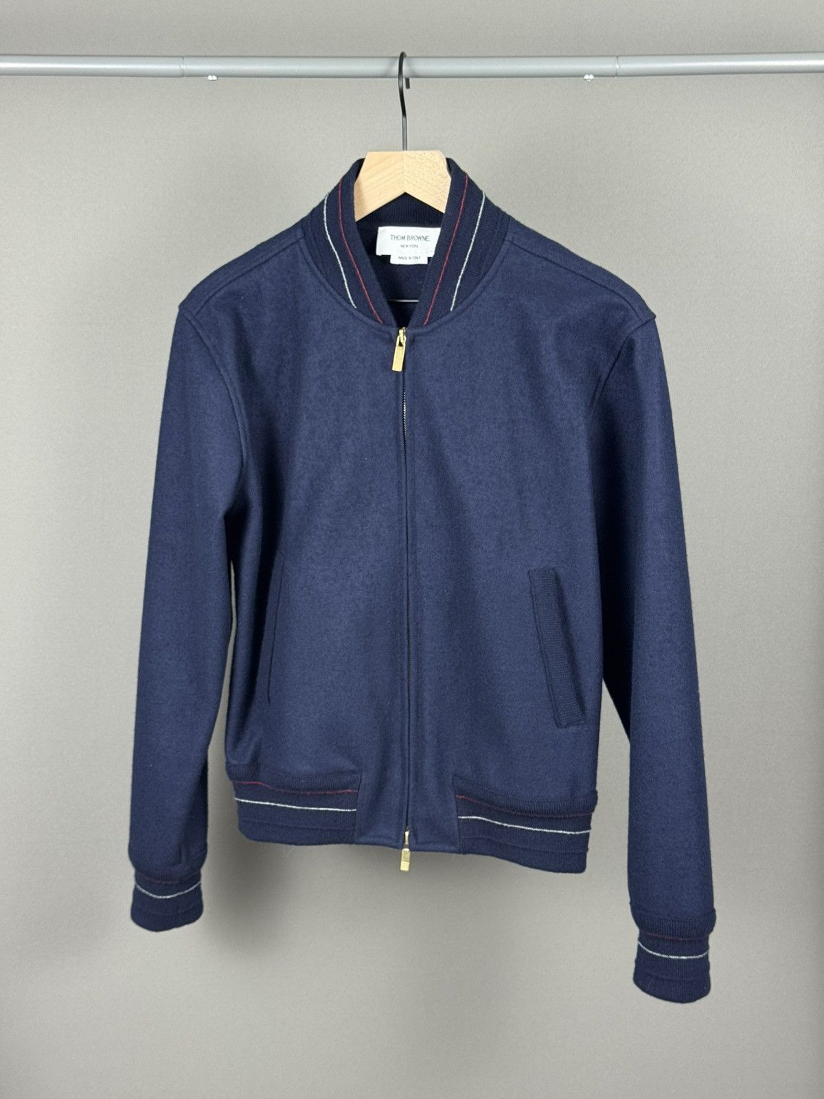 Thom Browne Amazing Thom Browne Wool Bomber Jacket Size 0 Size US S / EU 44-46 / 1 - 2 Thumbnail