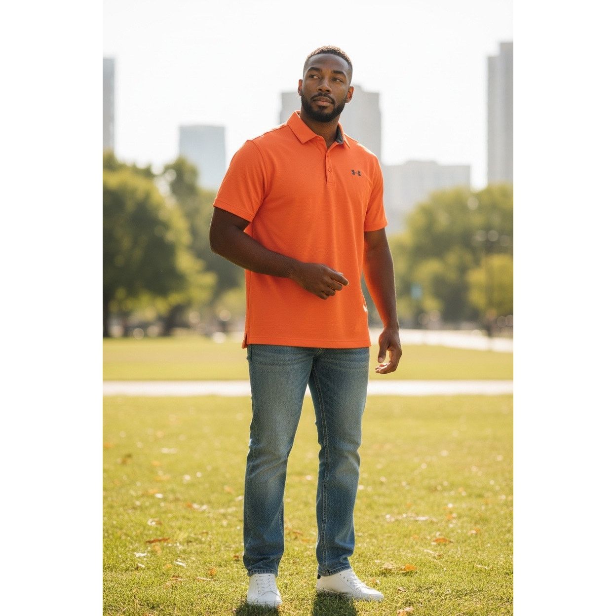 Under Armour Under Armour Men’s HeatGear Polo Shirt XL Bright Orange Size US XL / EU 56 / 4 - 1 Thumbnail