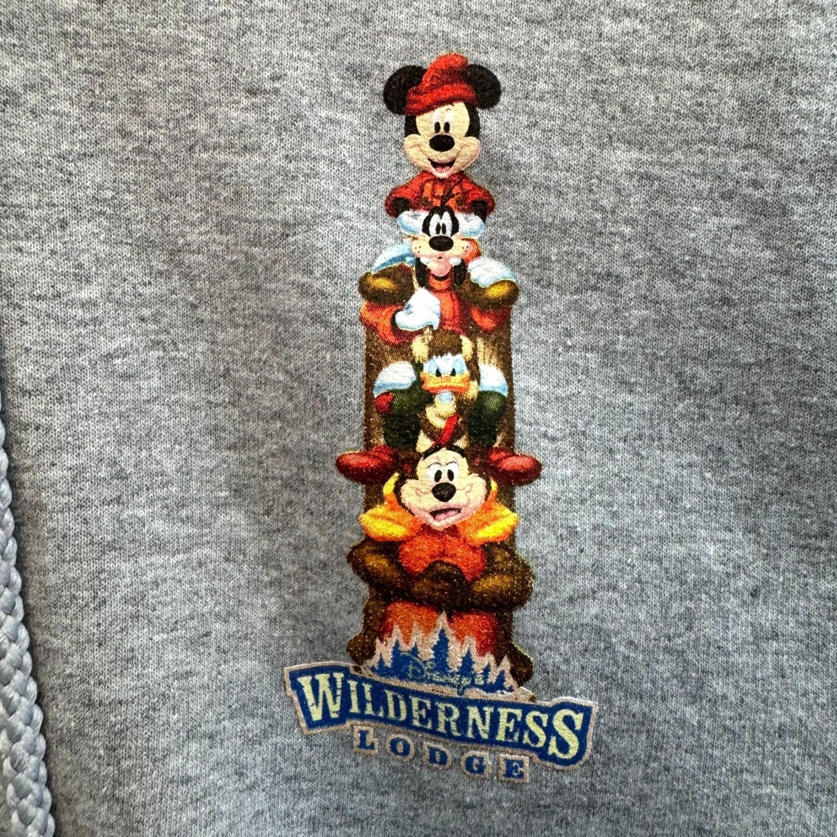 Disney VINTAGE Disney Hoodie Sweatshirt Medium Wilderness Lodge Mickey Goofy Donald Womens Hooded Full Zip Regular Gray Size M / US 6-8 / IT 42-44 - 3 Thumbnail