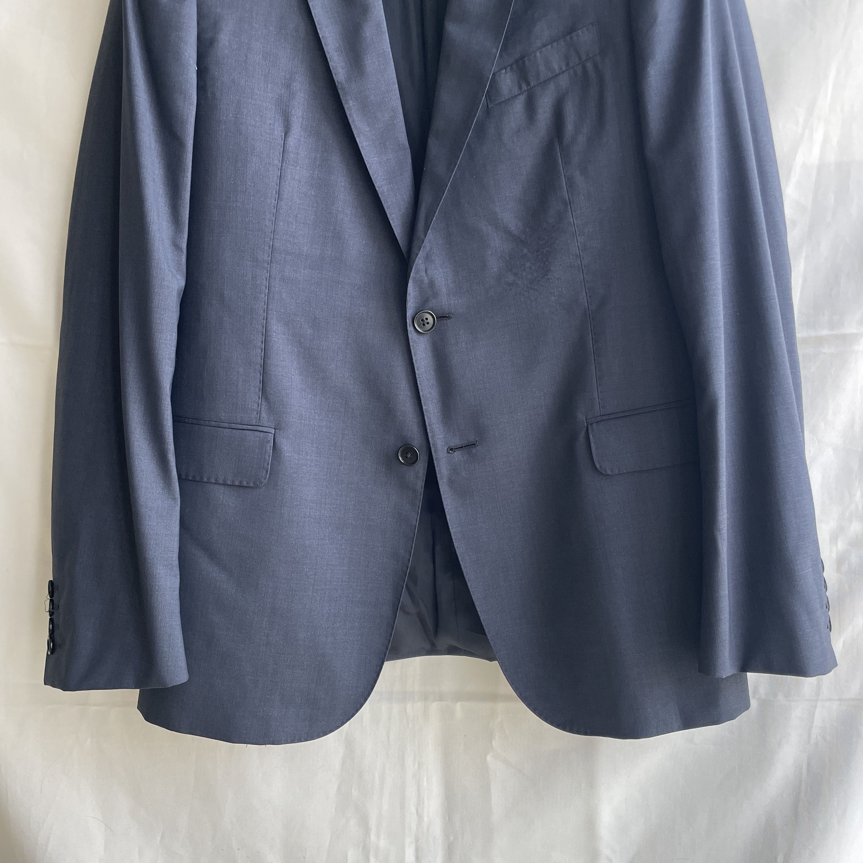 Armani Collezioni Armani Collezioni Navy Solid Wool Silk Suit Size EUR 50R Size 40R - 7 Thumbnail