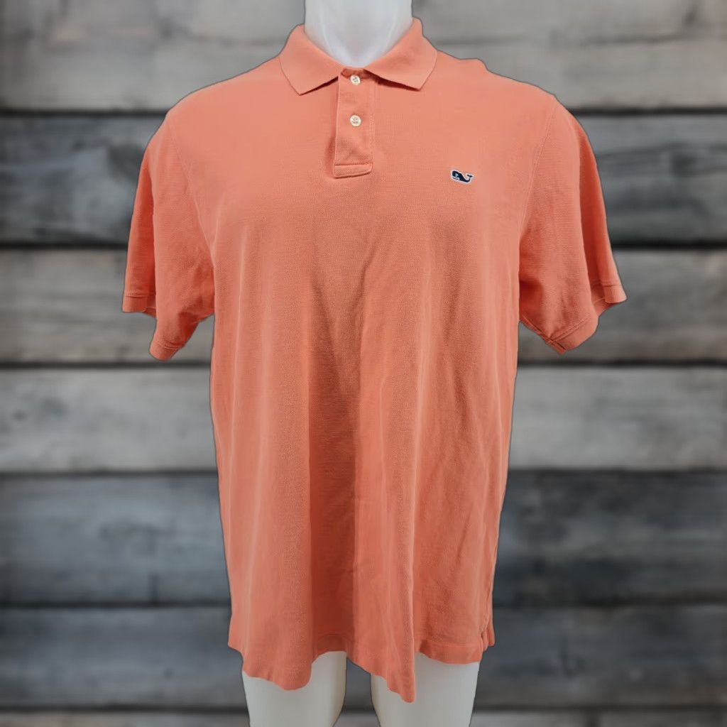Vineyard Vines Vineyard Vines Mens Orange Cotton Polo SHORT SLEEVE Whale LARGE Polo Size US L / EU 52-54 / 3 - 1 Thumbnail