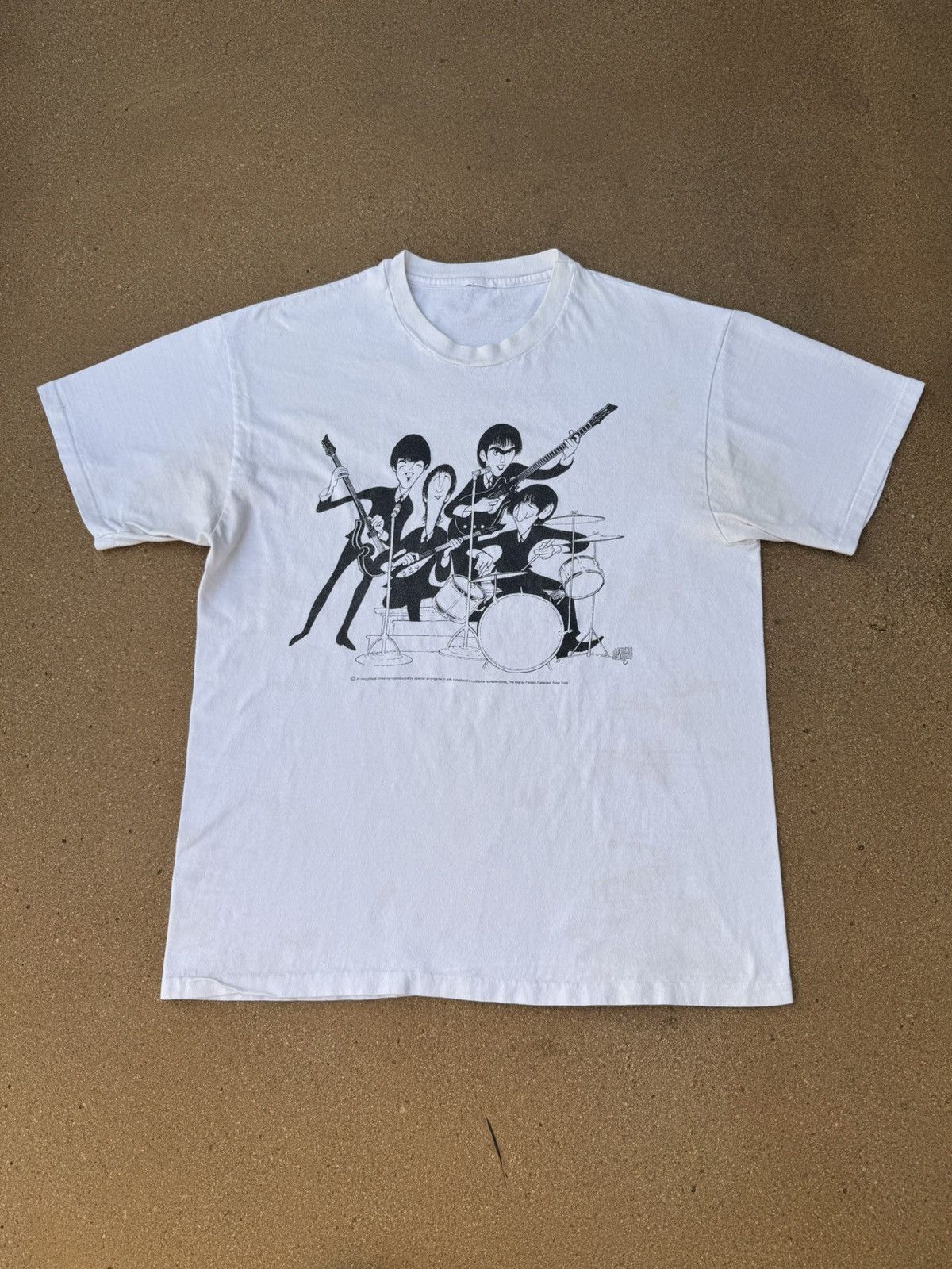 Vtg 90’s The Beatles Al Hirschfeld Art Band Rock Tee Sz M