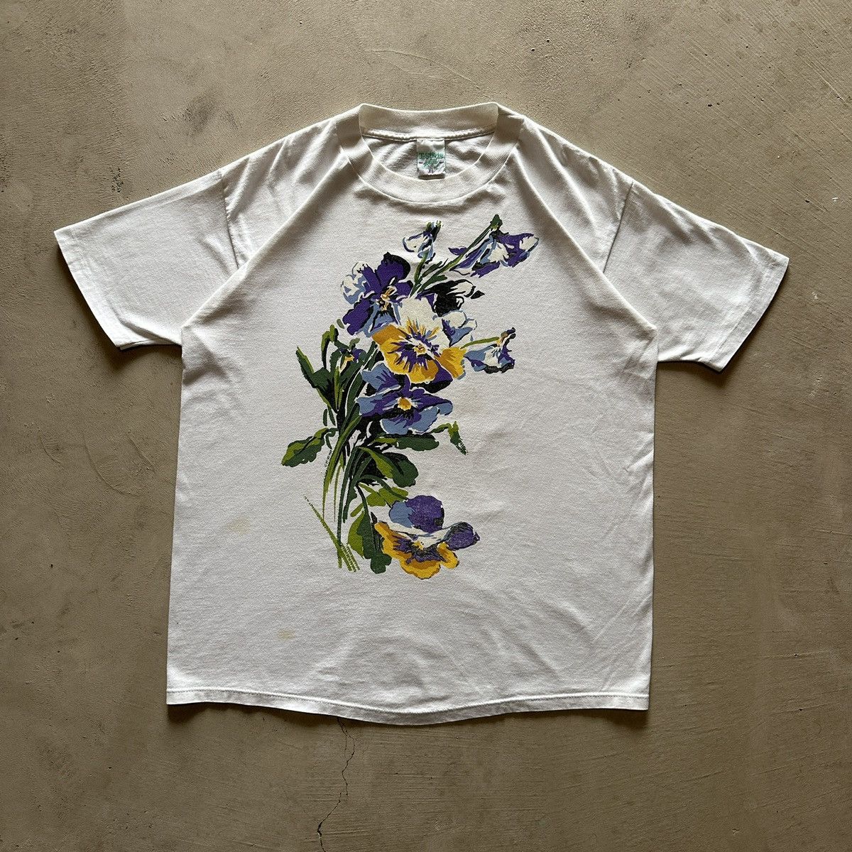 Vintage vintage white floral tshirt Size XL / US 12-14 / IT 48-50 - 1 Thumbnail