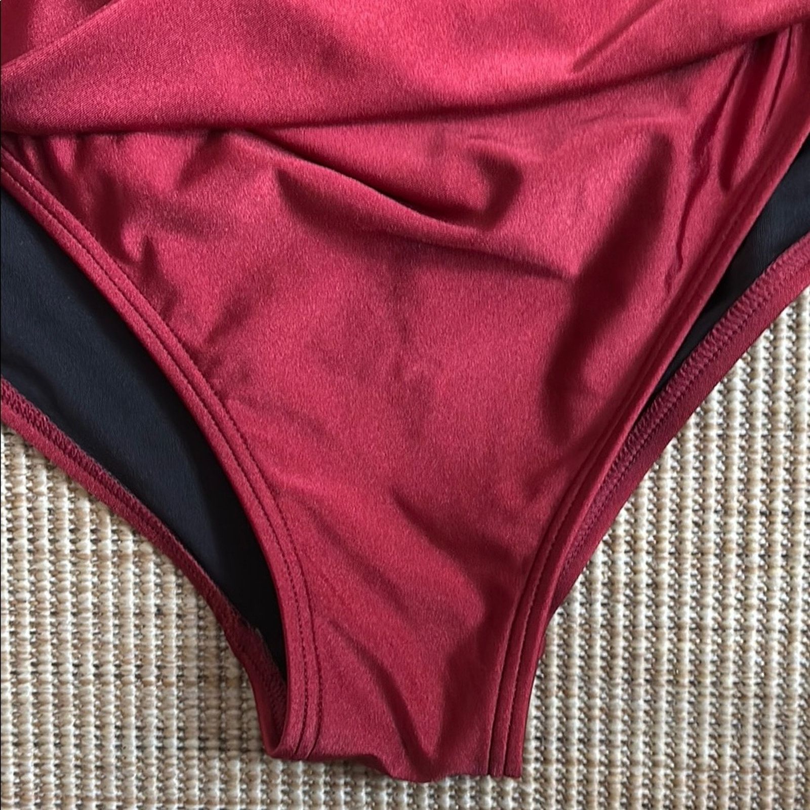 REVOLVE REVOLVE Red and Black One Piece Swimsuit Structured Bust 16 Size ONE SIZE - 10 Thumbnail