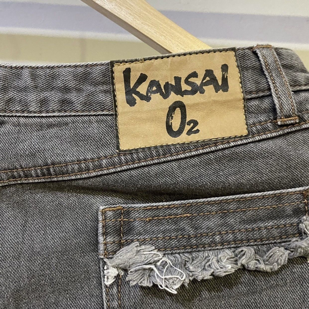 Kansai Yamamoto Kansai 02 Flare Jeans: Button Hem Denim Boot Cut, Y2K Size US 32 / EU 48 - 10 Thumbnail