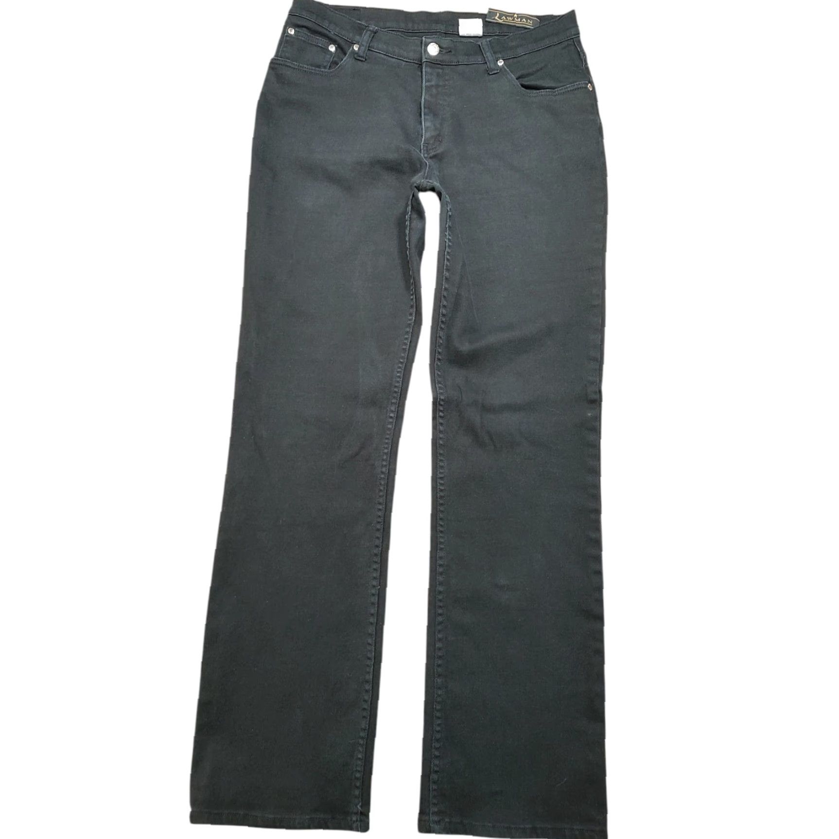 Vintage VINTAGE Lawman Bootcut Jeans Western High Waisted Womens Black 32 Inseam 32 Tag 13/14 Jeans Slimming 5-Pocket Cowboy 90s 80s Western Womens Size 36" / US 14 / IT 50 - 2 Thumbnail