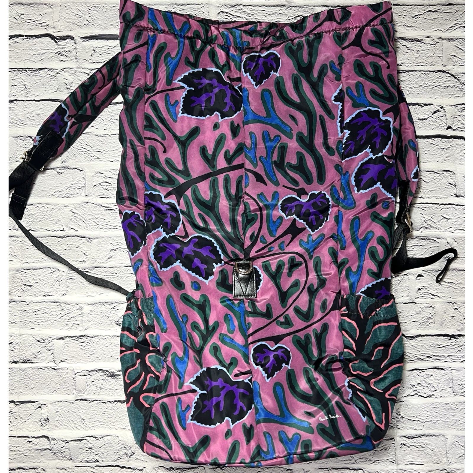 Paul Smith Paul Smith Multicolor Fold Over Backpack Bag Women Nylon Folding Backpack Multicolor Designer 14.75” tall 10” W x 6” Deep Womens Size ONE SIZE - 4 Thumbnail
