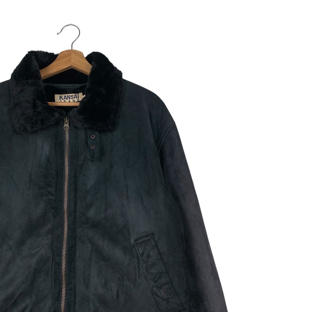 Kansai Yamamoto KANSAI JEANS Faux Fur Leather Jacket #2305-C102 Size US L / EU 52-54 / 3 - 5 Thumbnail