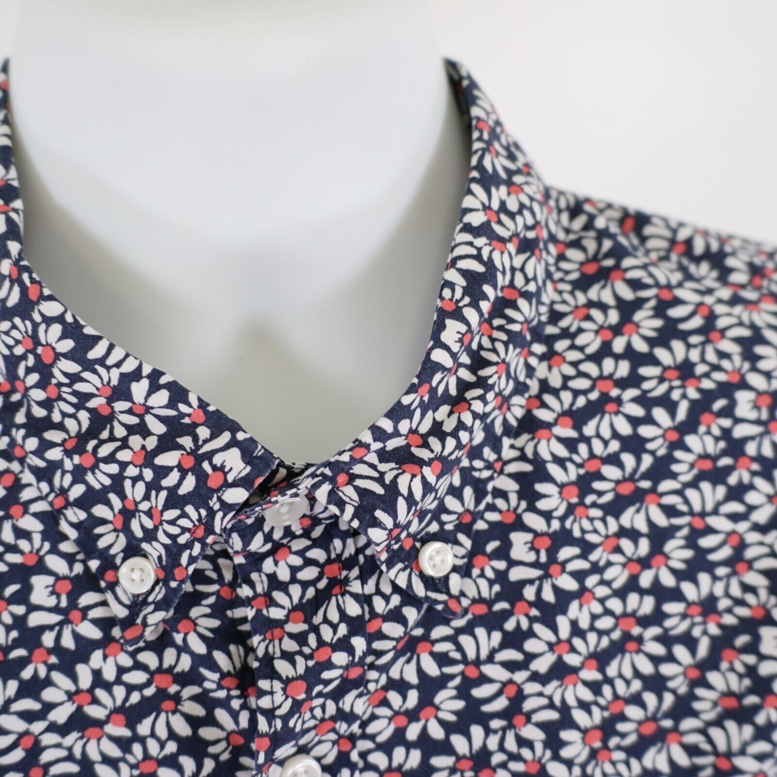 J.Crew J Crew Flex Washed Slim Floral Blue XL Button Down Short Sle Size US XL / EU 56 / 4 - 2 Thumbnail