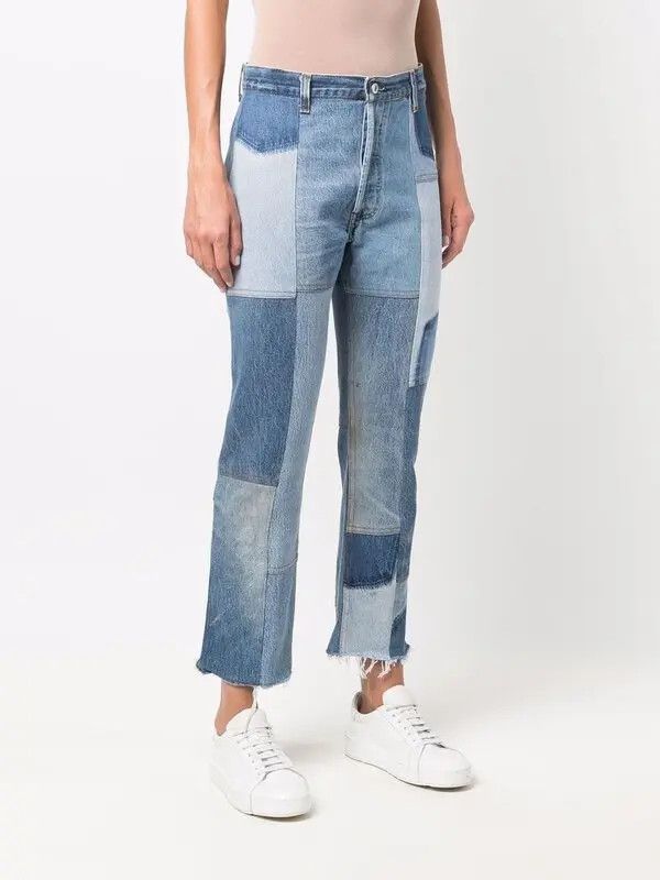 RE/DONE o1mle0425 705 Patched Jeans in Blue Size 26" / US 2 / IT 38 - 3 Thumbnail