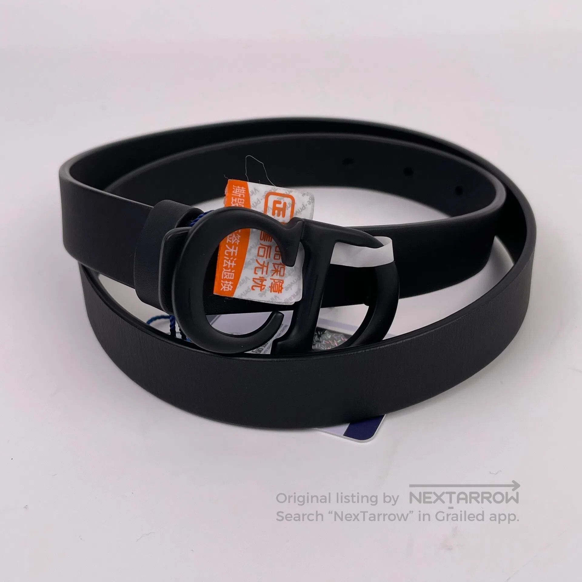 Dior AW07 Dior Homme 'Navigate' Black Leather Double Wrap Belt