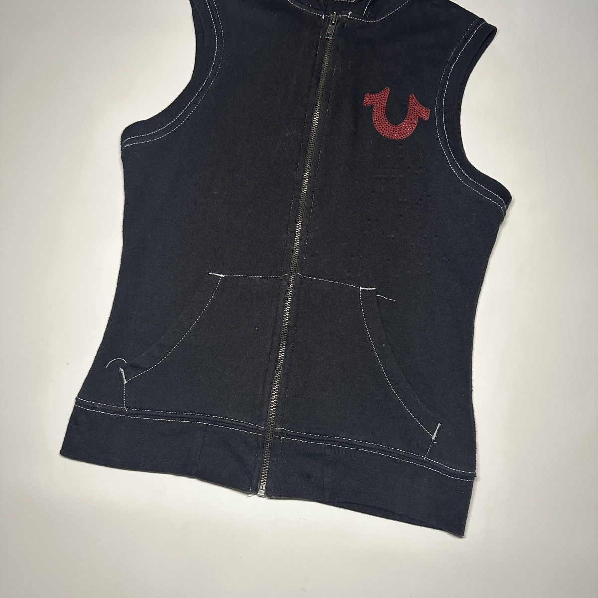 True Religion TRUE RELIGION Sleeveless Hoodie with Crystal Retail $148 Size XS / US 0-2 / IT 36-38 - 3 Thumbnail