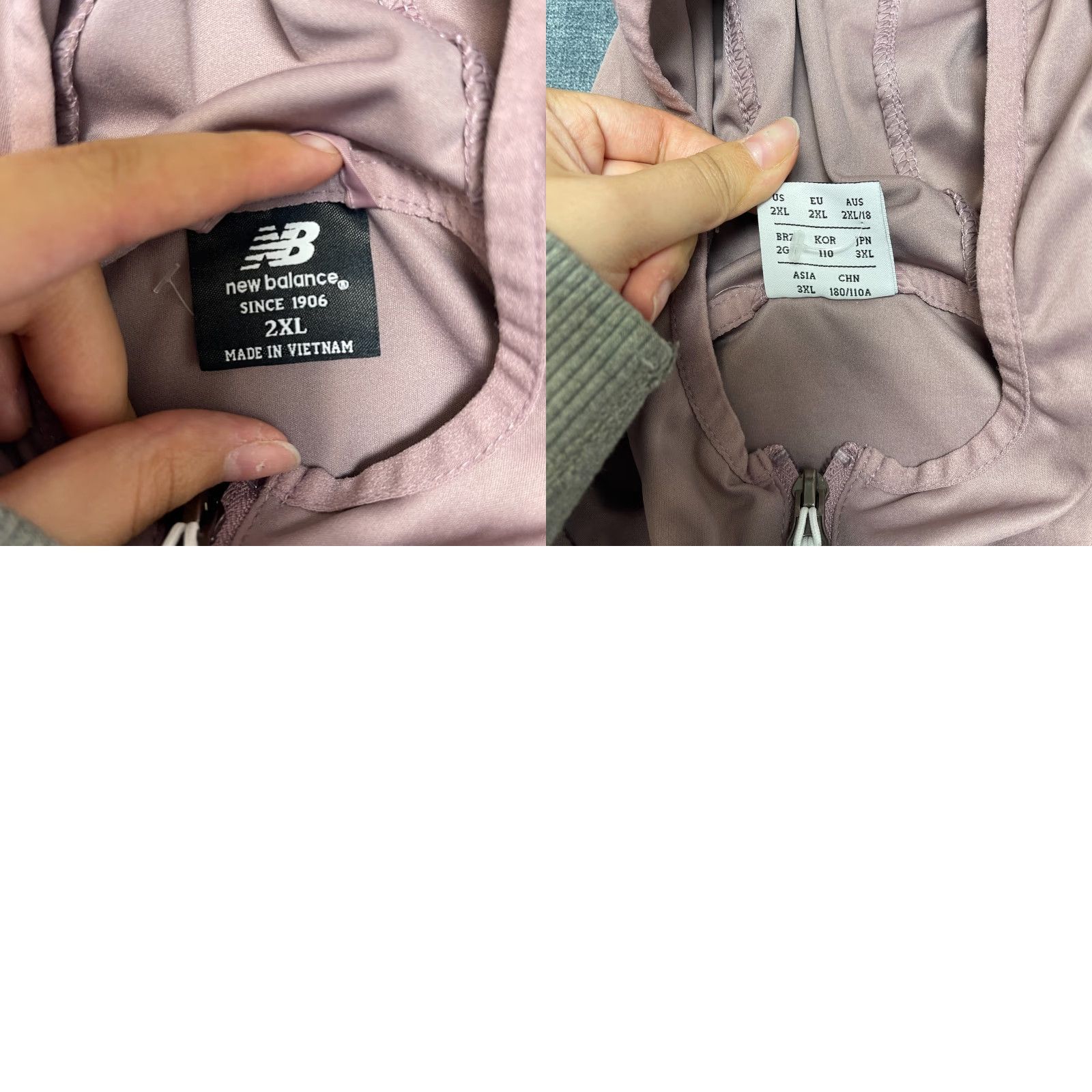 Nike New Balance Windbreaker Jacket Womens 2XL Pink Performance Hooded Quarter Zip Size XXL / US 16-18 / IT 52-54 - 8 Thumbnail