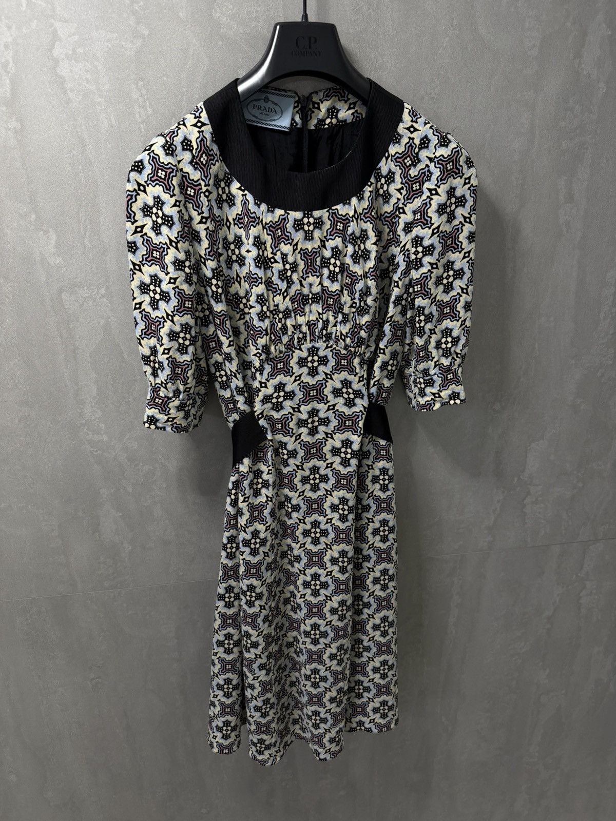 Prada Prada 2015 Purple & Blue Printed Viscose Stretch Crepe Dress Size S / US 4 / IT 40 - 2 Thumbnail