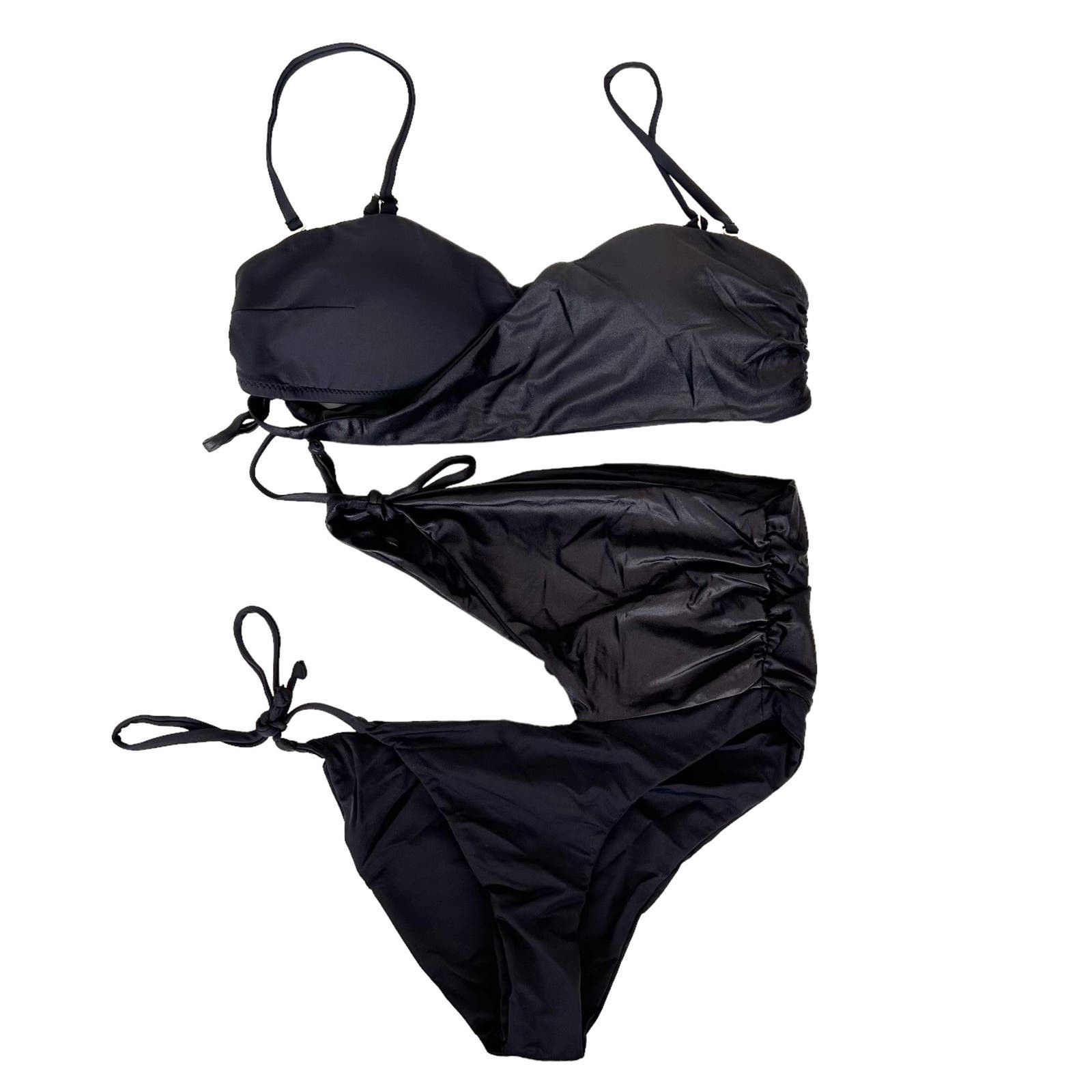 image of Beach Bunny Black Bikini Bathing Suit Size L, Women's