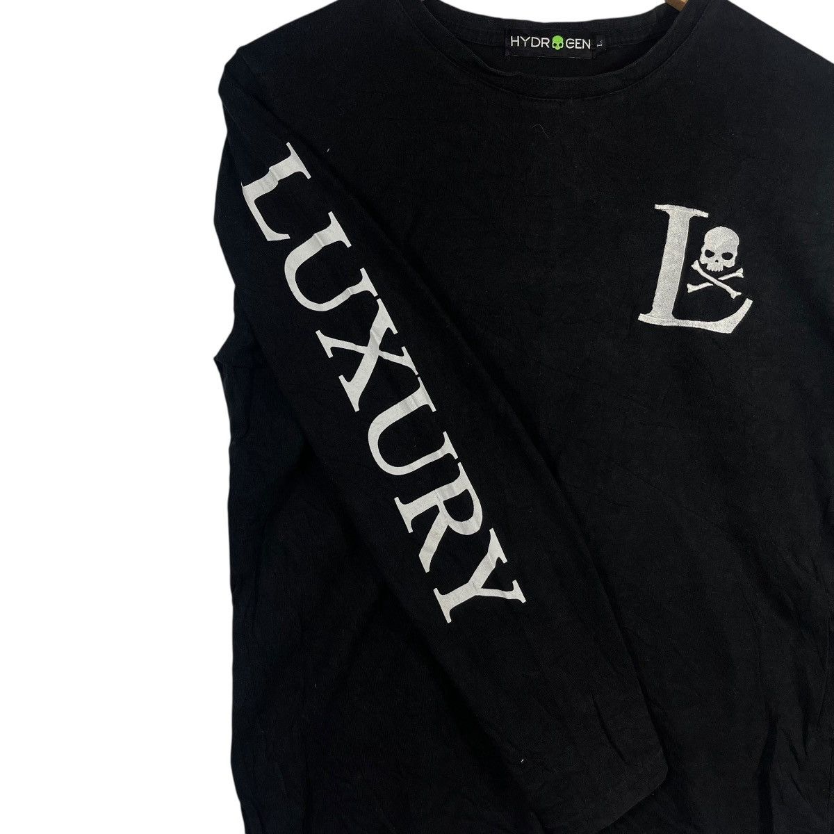 Vintage Hydrogen “Luxury” Skull Long Sleeve Tee | Italian Streetwear Size US L / EU 52-54 / 3 - 6 Thumbnail