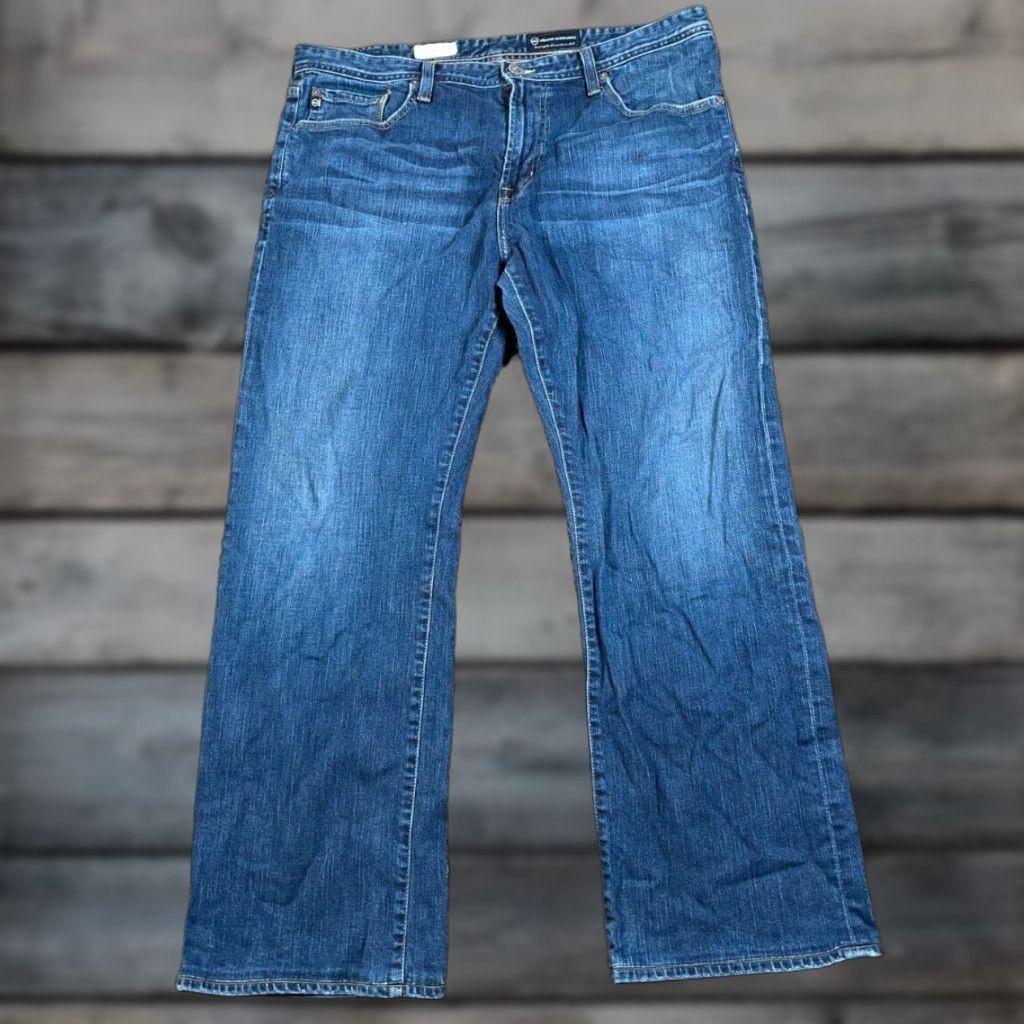 Denime AG Adriano Goldschmied Hero Jeans Men's 36 x 28 Blue Denim Relaxed Fit USA Made Jeans Size US 36 / EU 52 - 1 Thumbnail