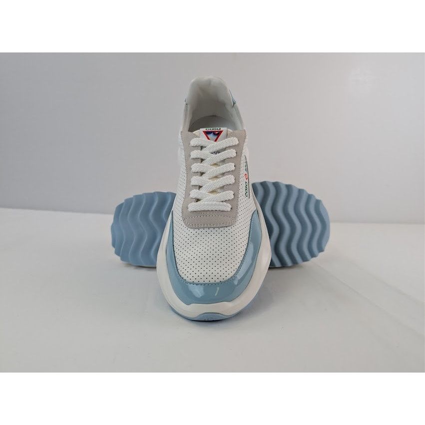 Casablanca o1rshd1 Leather Atlantis Sneaker in White / Light Blue Size US 9 / EU 42 - 14 Thumbnail