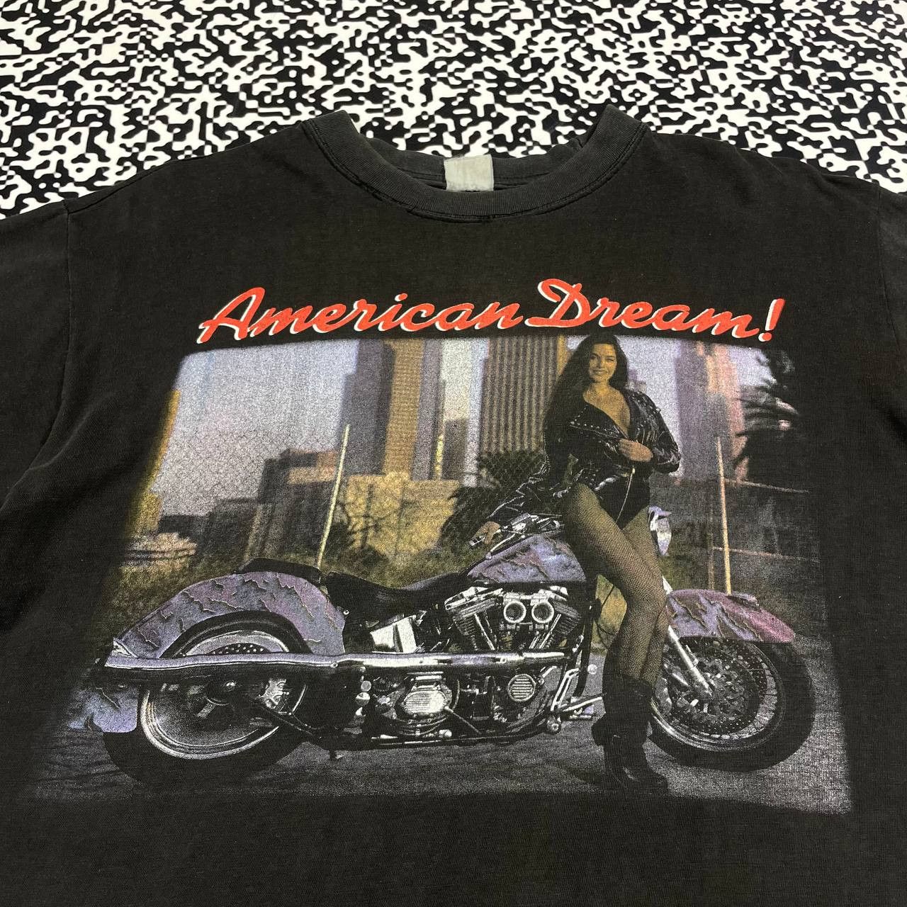 Vintage Vintage 90s American Dream Harley Davidson Style T-shirt Size US L / EU 52-54 / 3 - 6 Thumbnail