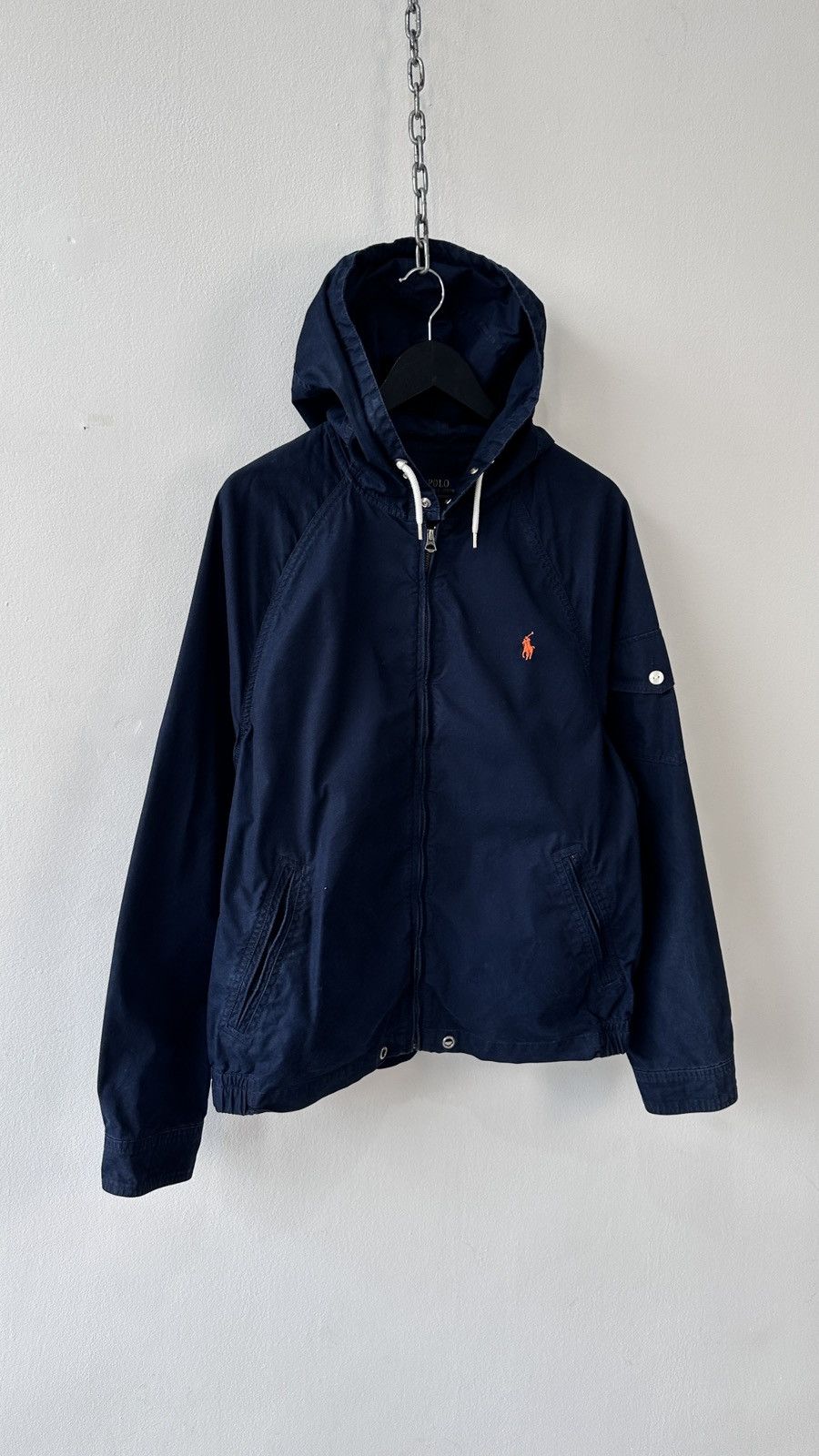 Polo Ralph Lauren Polo Ralph Lauren Hooded Windbreaker Jacket Navy Talon Zip Size US XL / EU 56 / 4 - 3 Thumbnail