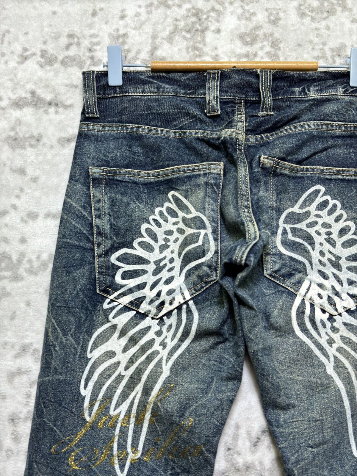 Hysteric Glamour Rare Flare Jack Serika Low Rise Denim Angel Wing Back Print Size US 30 / EU 46 - 11 Thumbnail