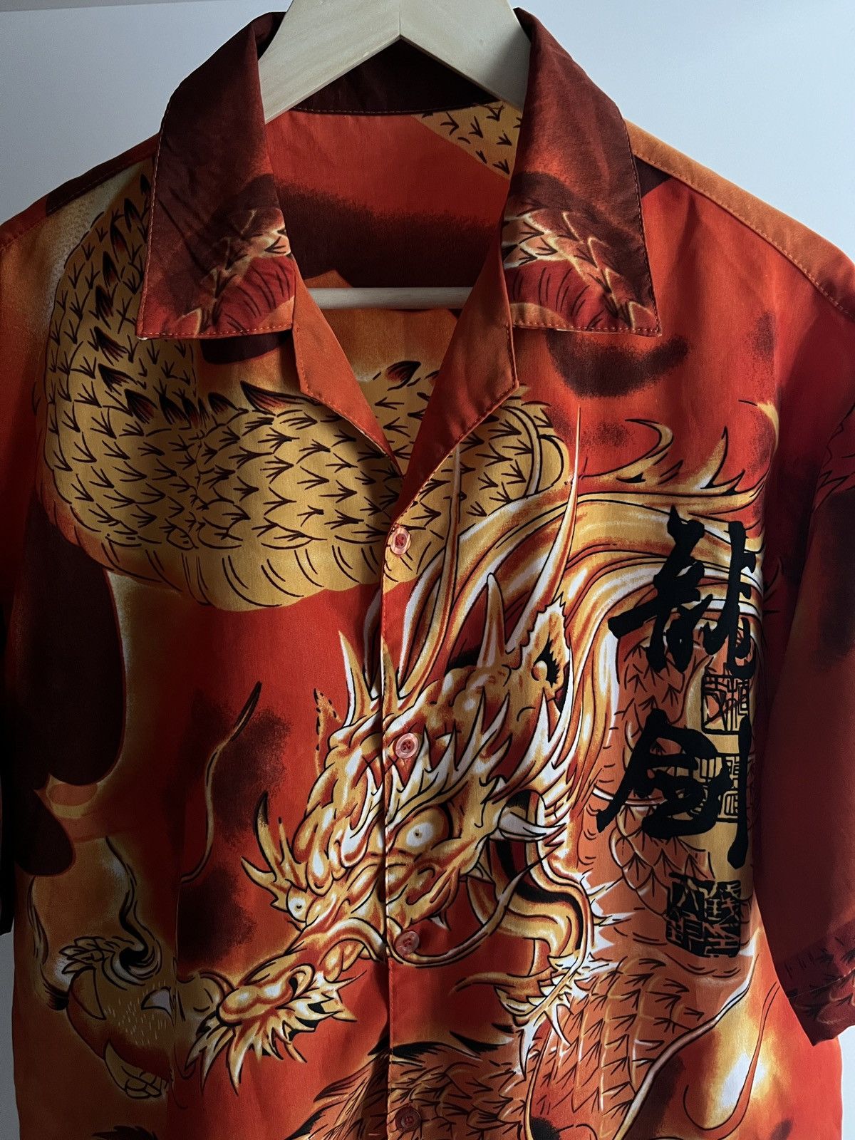 Japanese Brand × Vintage Shirt Dragon Overprint Japanese Style Vintage Y2K Size US XL / EU 56 / 4 - 3 Thumbnail