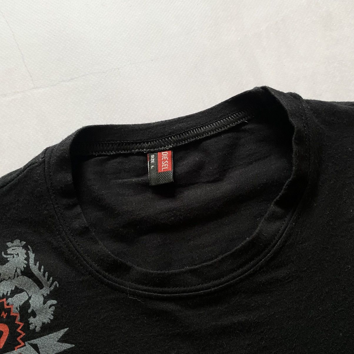 Diesel 00s Rare Diesel Big Logo Cute Ed Hardy Vibe T-Shirt Tee Y2K Size L / US 10 / IT 46 - 6 Thumbnail