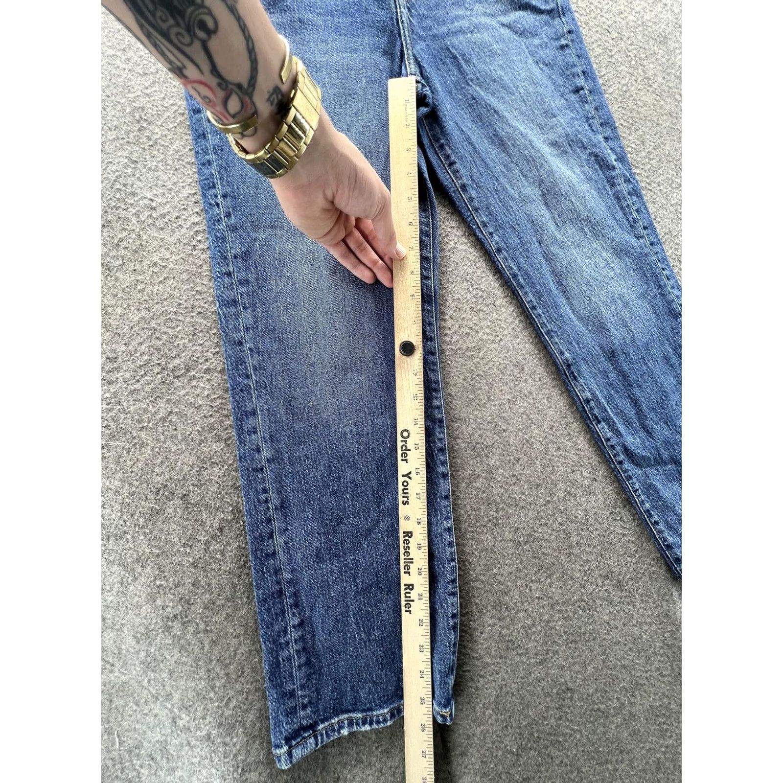 7 For All Mankind 7 For All Mankind Logan Stovepipe Jeans Womens 29 Blue Straight Denim 29x27 Size 29" - 2 Thumbnail