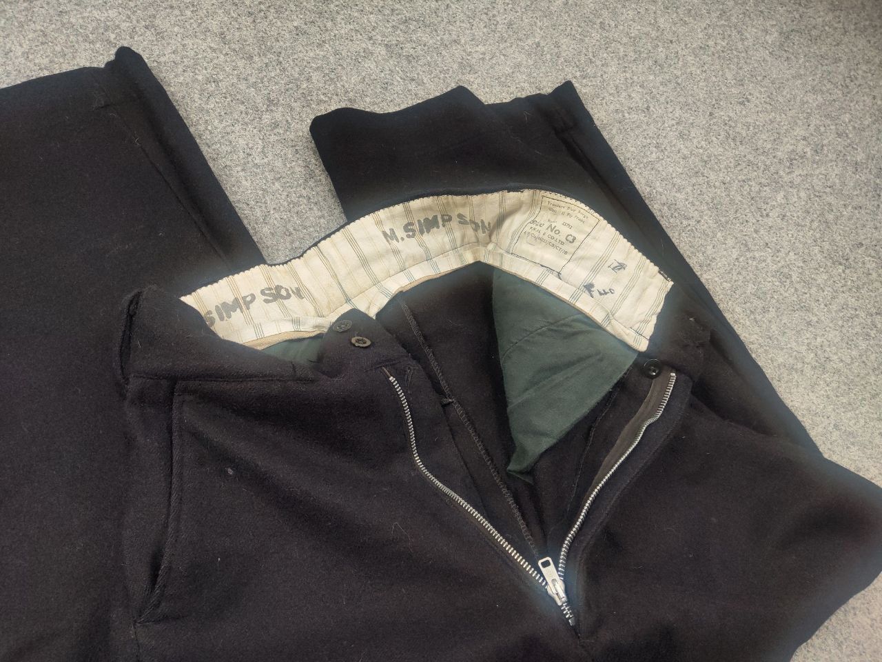Vintage Vintage 60s Trouser Serge Fly Front Army Wool Military Pants Size US 29 - 11 Thumbnail