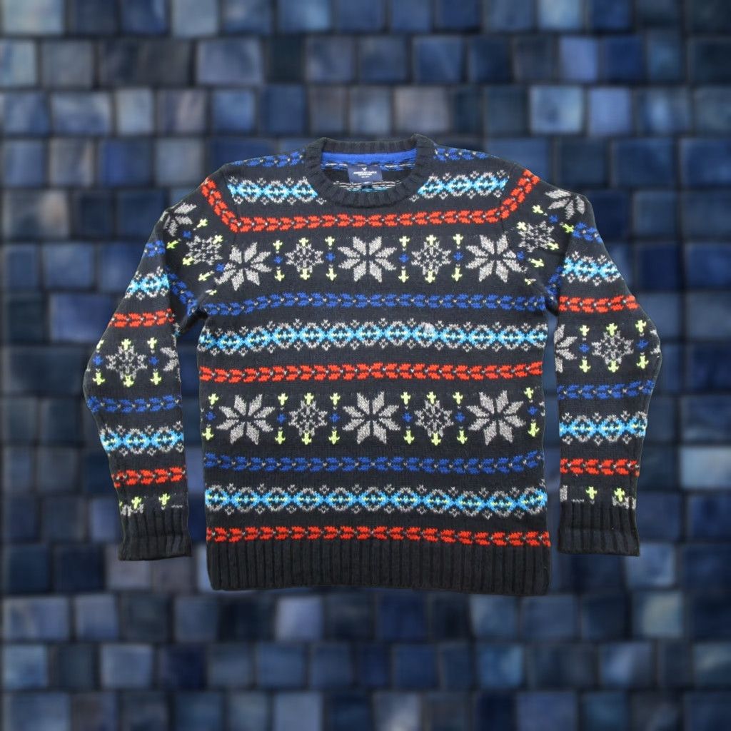 American Eagle Outfitters American Eagle Nordic Fair Isle Knit Pullover Christmas Sweater Size L Cotton Size US L / EU 52-54 / 3 - 1 Thumbnail