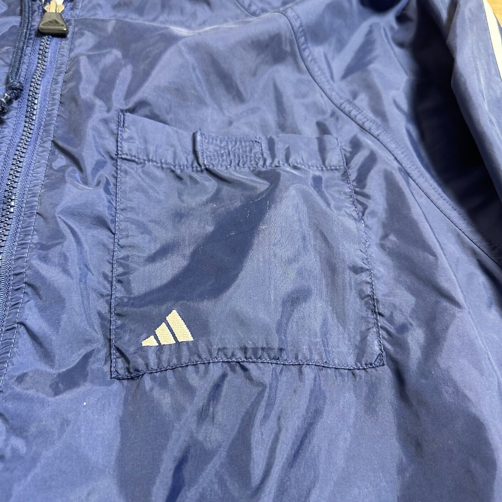 Adidas Vintage 90s Y2k Adidas Windbreaker Mens Medium Navy Blue Size US M / EU 48-50 / 2 - 11 Thumbnail