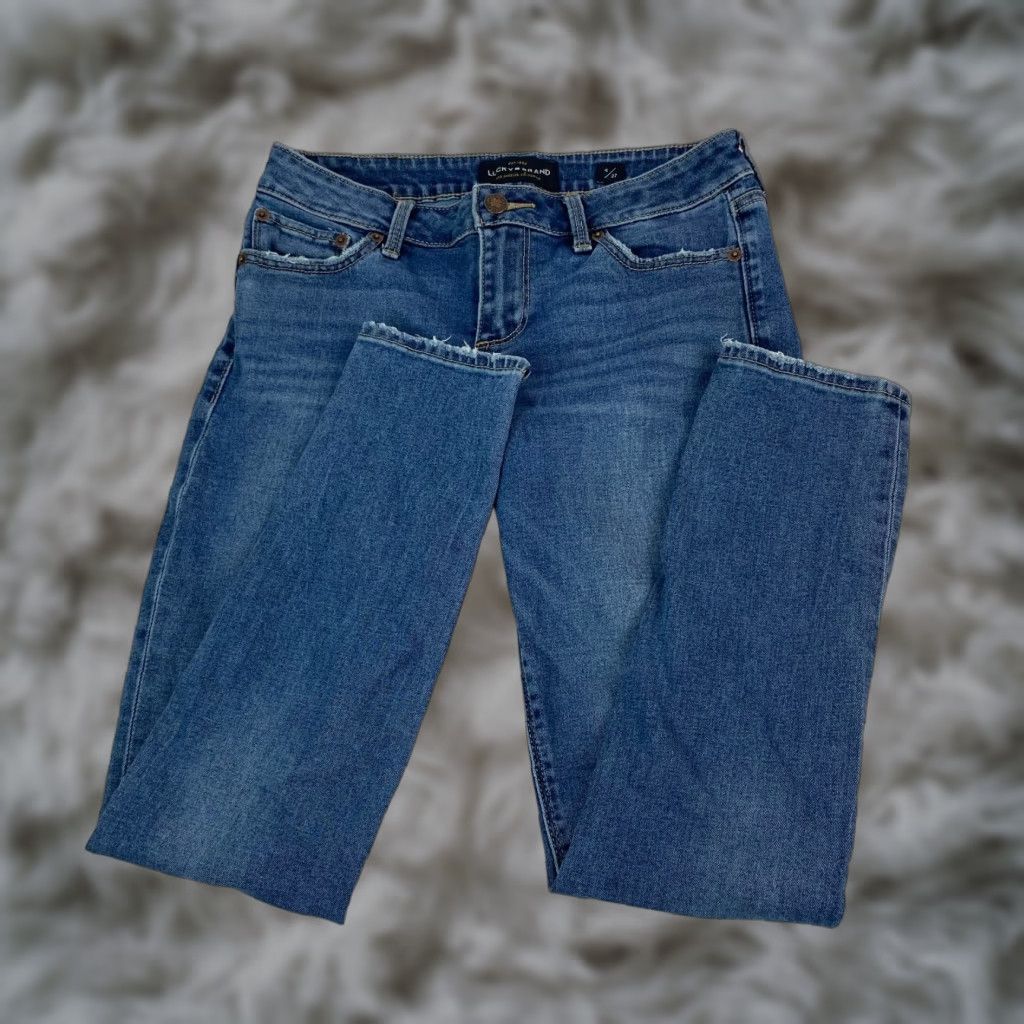 Lucky Brand Lucky Brand Jeans Womens Size 4/27 Lolita Skinny Low-Rise Raw Hem Medium Wash Blue 90s Size 27" / US 4 / IT 40 - 1 Thumbnail