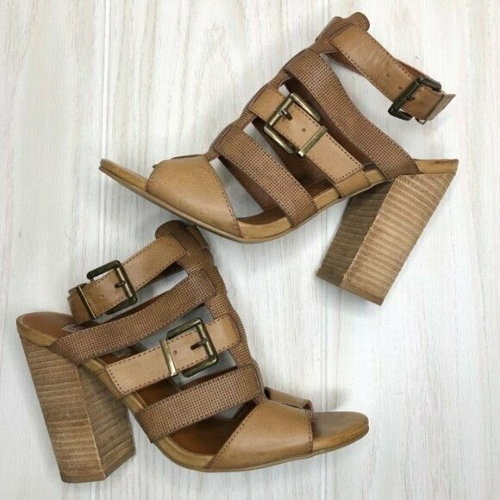 The Unbranded Brand Dolce by Mojo Moxy Caged Sandals Womens Sz 6.5 Stacked Heel Size US 6.5 / IT 36.5 - 3 Thumbnail