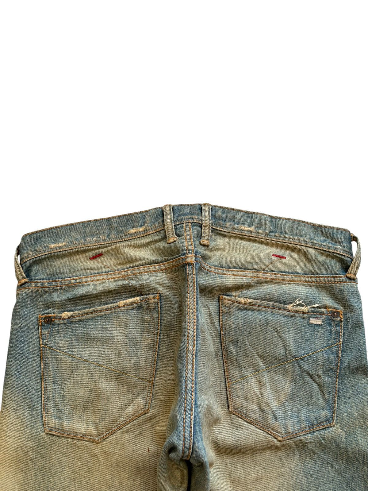 Japanese Brand Vintage Japanese Brand Selvedge Rusty Mud Wash Ripped Jeans Size US 35 - 9 Thumbnail