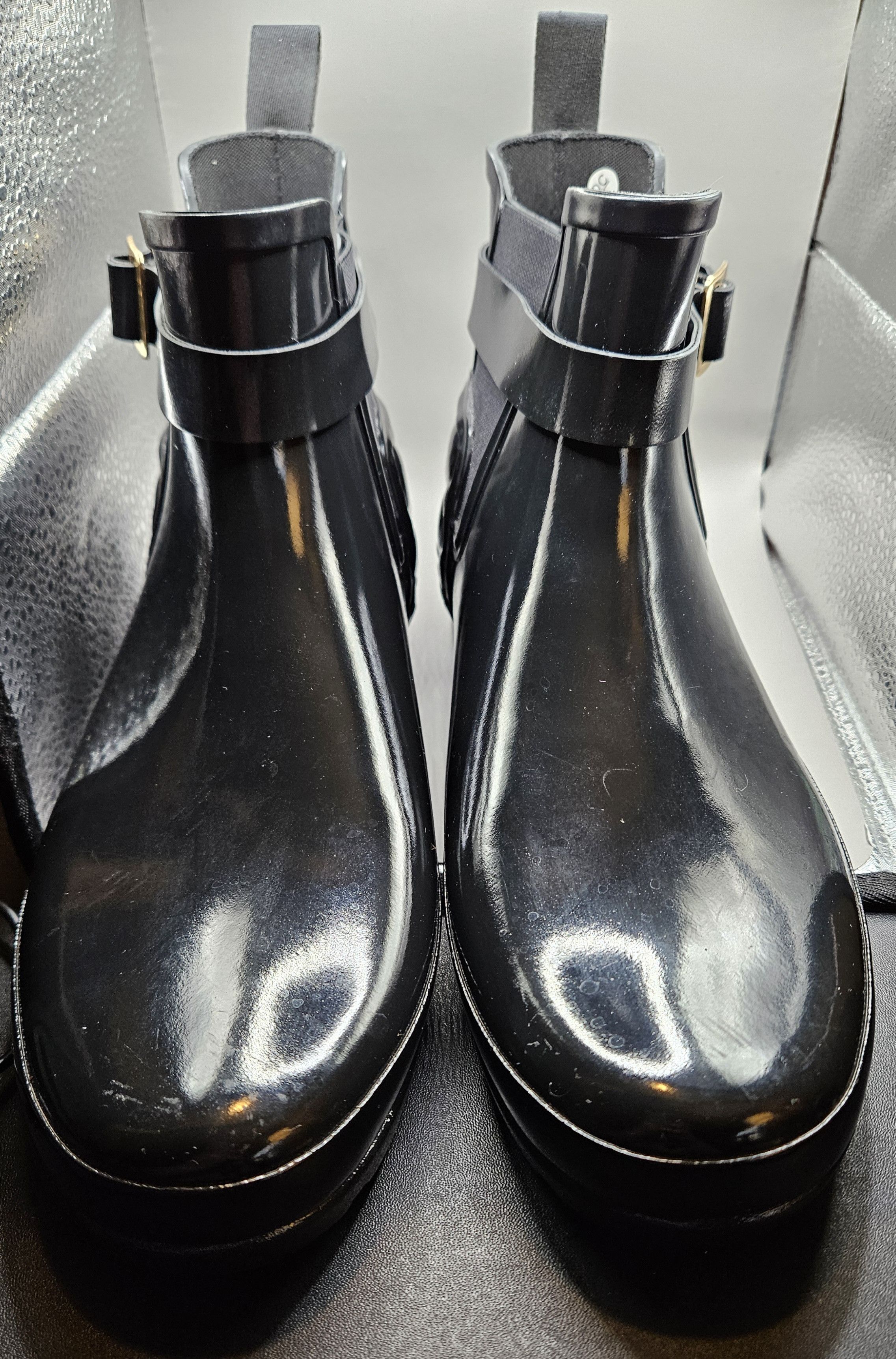 Hunter Hunter Black Refined Gloss Quilted Chelsea Rainboot Size US 9 / IT 39 - 8 Thumbnail