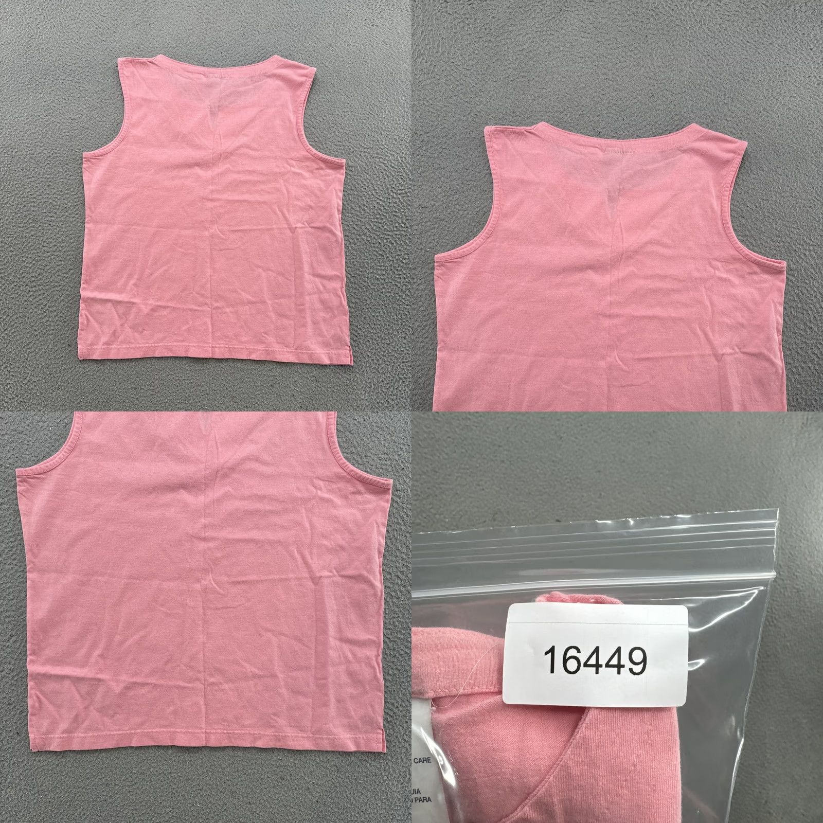 Catalina VINTAGE Catalina Women’s Pink 100% Cotton Sleeveless Tank Top XL Shirt, V Neck, Round Neck, Pullover, Basic Retro Size XL / US 12-14 / IT 48-50 - 8 Thumbnail