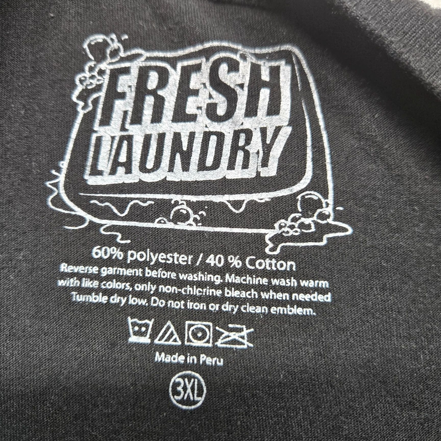 Vintage Fresh Laundry Shirt Mens 3XL Black AOP All Over Print Hip Hop Streetwear Y2K 90s Logo City Art Shirt Mens Size US XXL / EU 58 / 5 - 2 Thumbnail