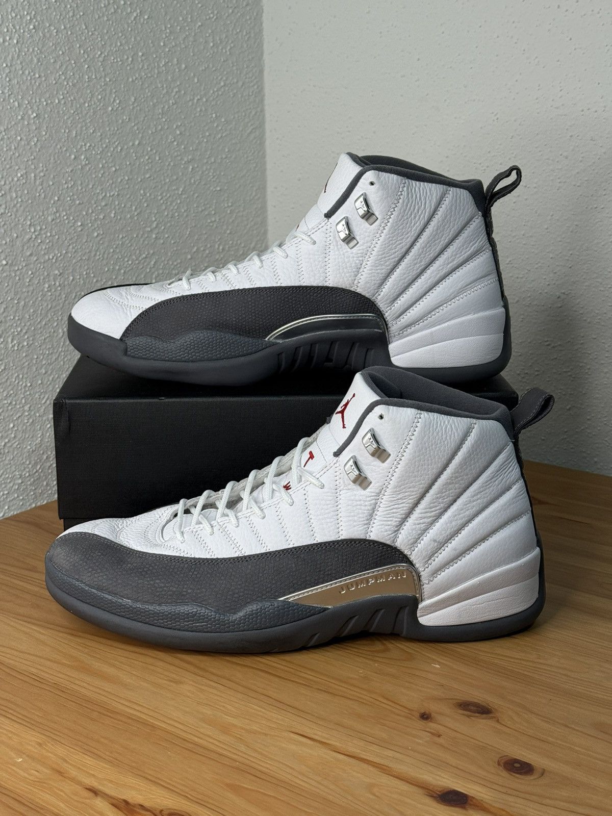 Jordan Brand × Nike Nike Air Jordan 12 Retro White Dark Grey Size US 14 / EU 47 - 5 Thumbnail