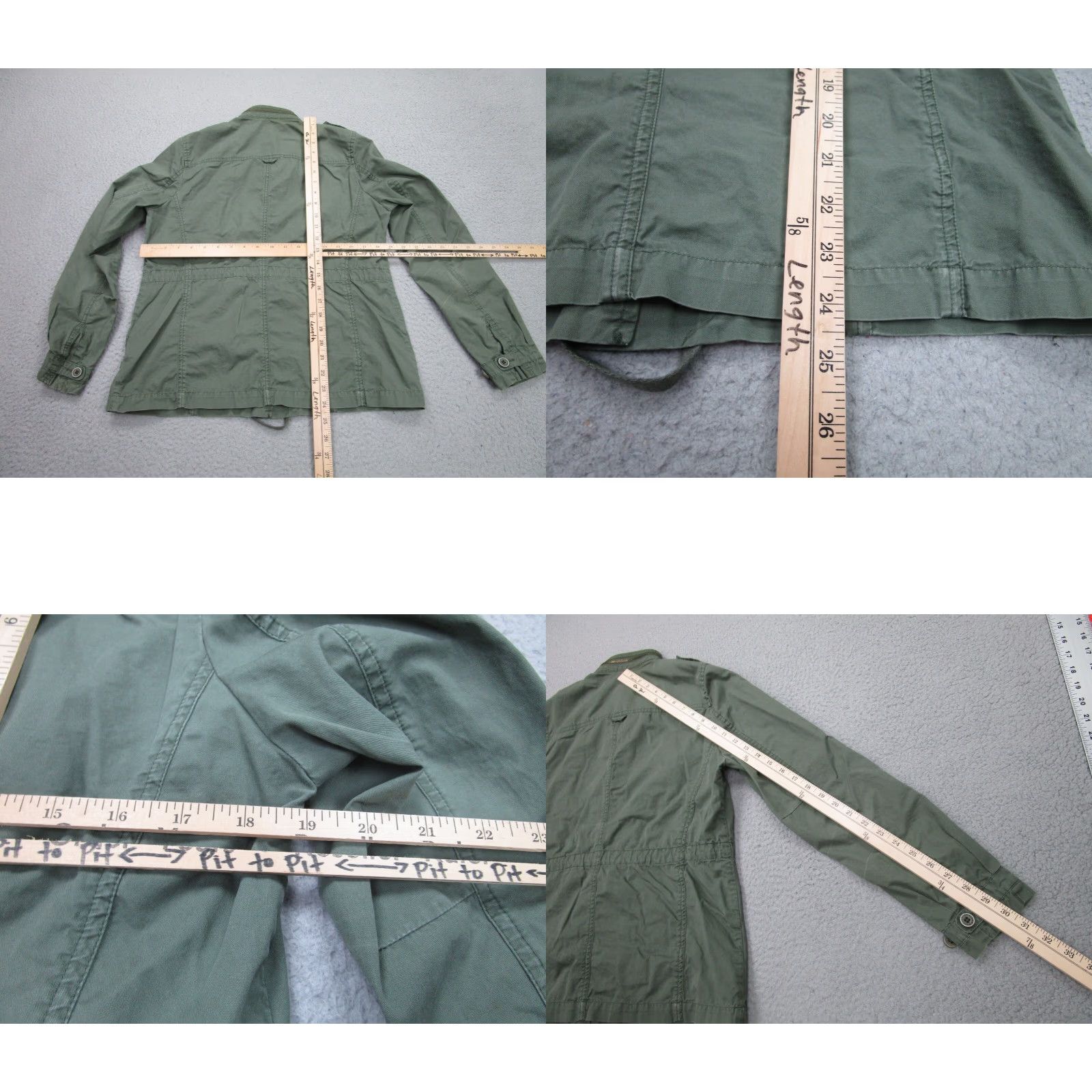 Tommy Hilfiger VINTAGE Tommy Hilfiger Jacket Womens M Green Military Twill Army Cargo Utility Tie Waist Jacket Size M / US 6-8 / IT 42-44 - 8 Thumbnail