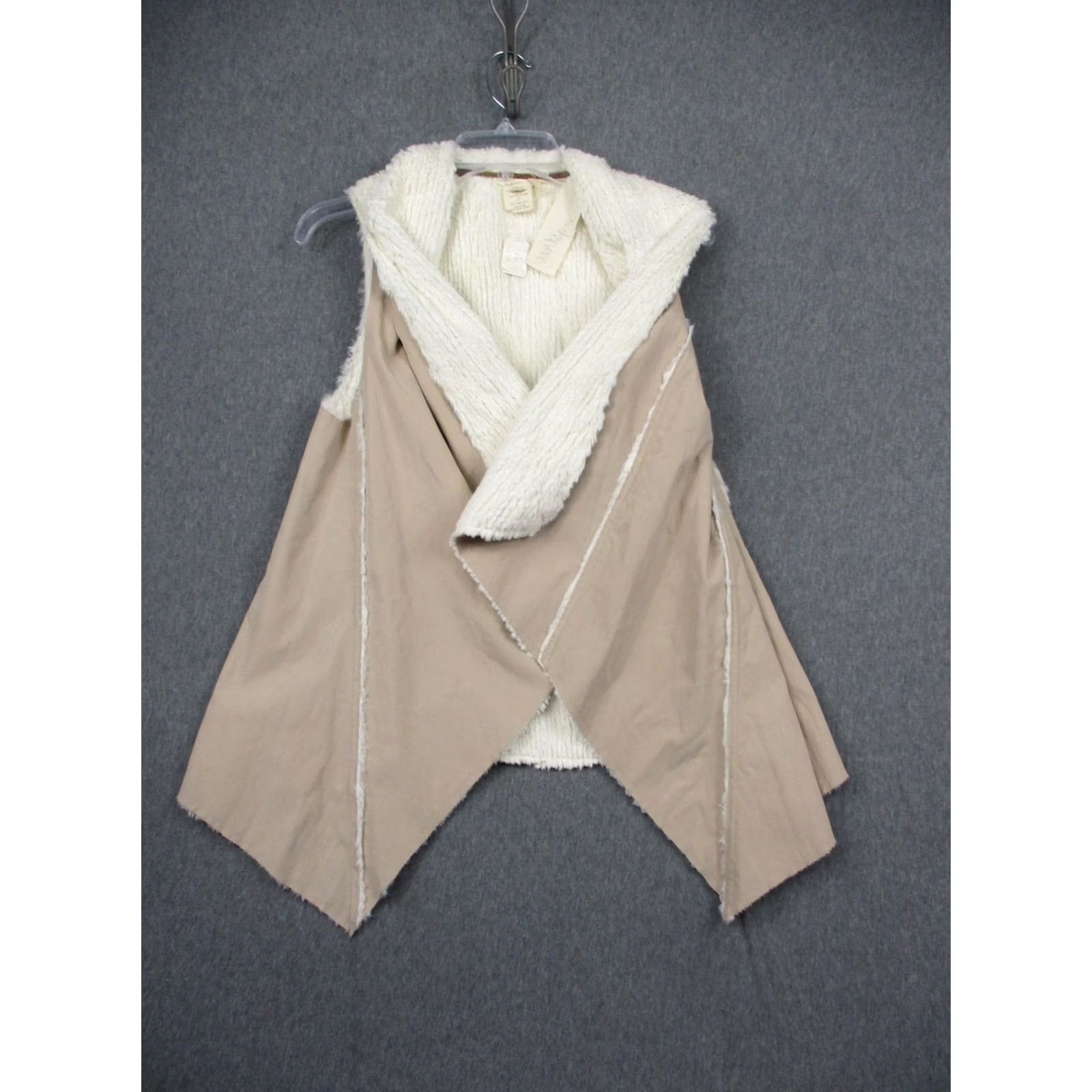 Vintage VINTAGE: NO — Mystree Vest Womens S Beige White Faux Fur Open Front Sleeveless Boho Style Size S / US 4 / IT 40 - 3 Thumbnail