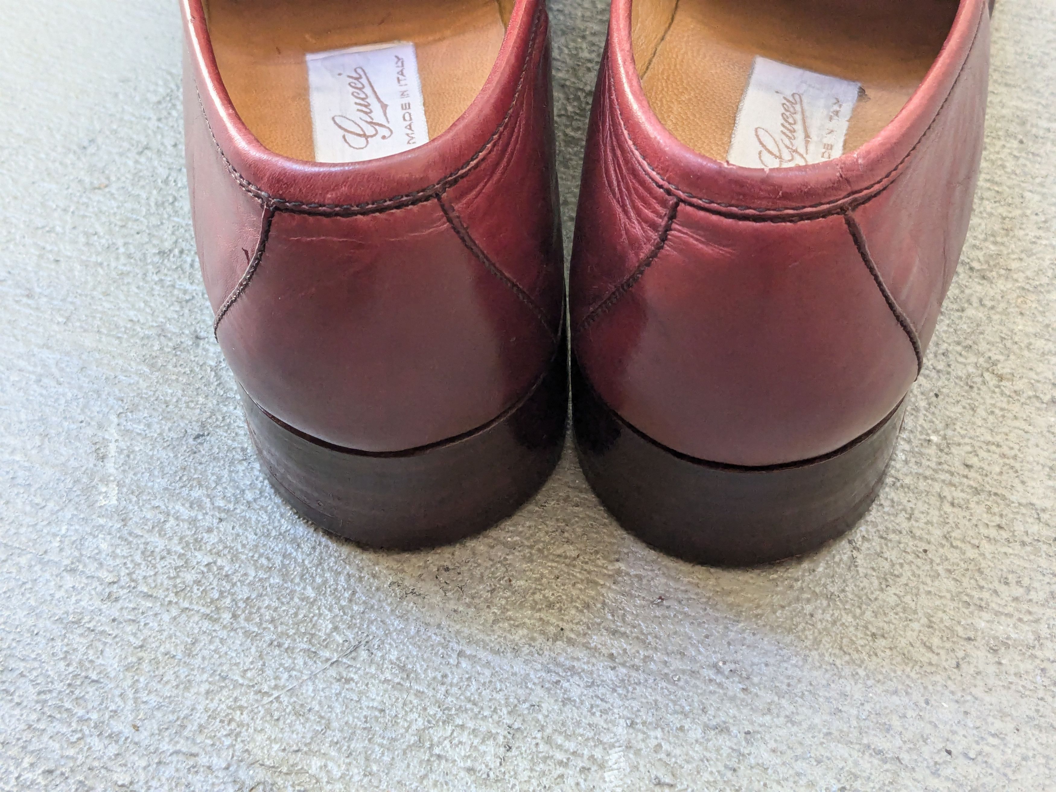 Vintage Gucci Horsebit Loafers Red 9 Red Snaffle Bit Gold