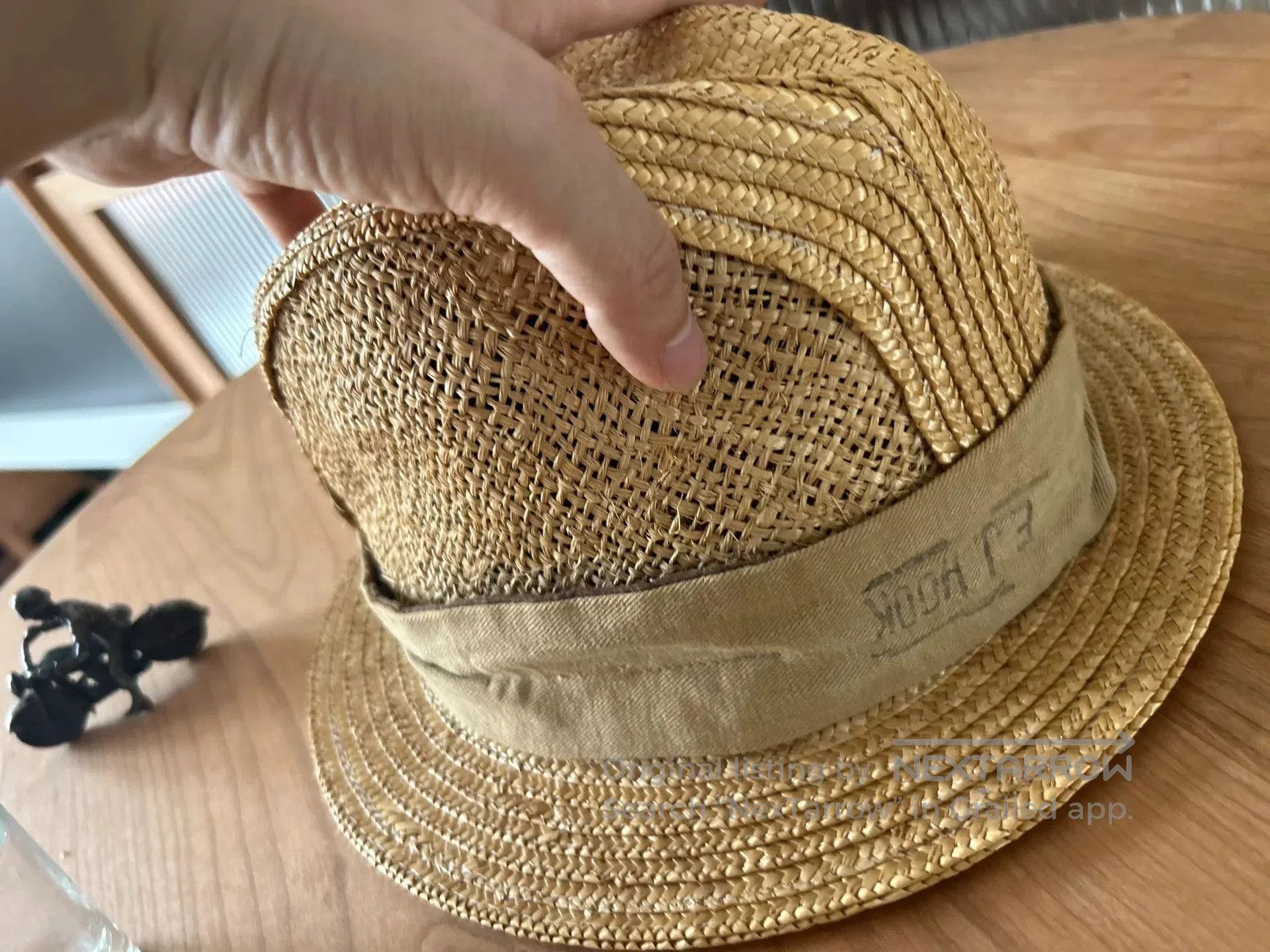 Kapital stylish woven straw hat with ribbon. Size ONE SIZE - 4 Thumbnail