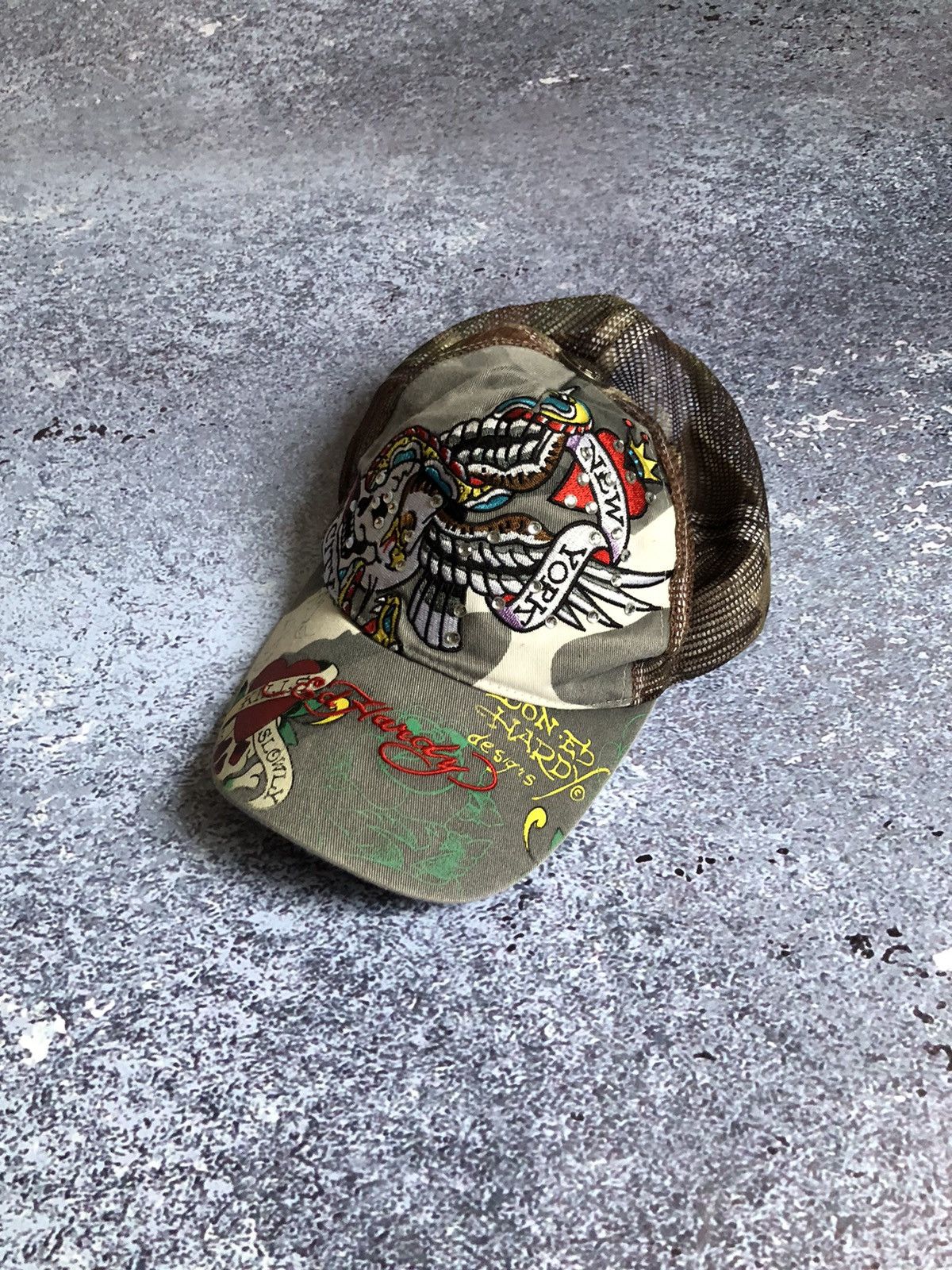Ed Hardy Vintage Y2K Ed Hardy by Cristian Audigier x3 Big Logo Cap Size ONE SIZE - 3 Thumbnail