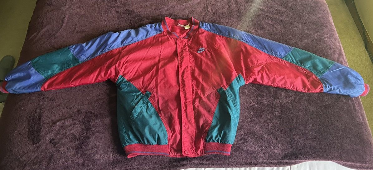 Vintage 80s 90s Nike Colorblock Bomber Jacket XL (Fits M)
