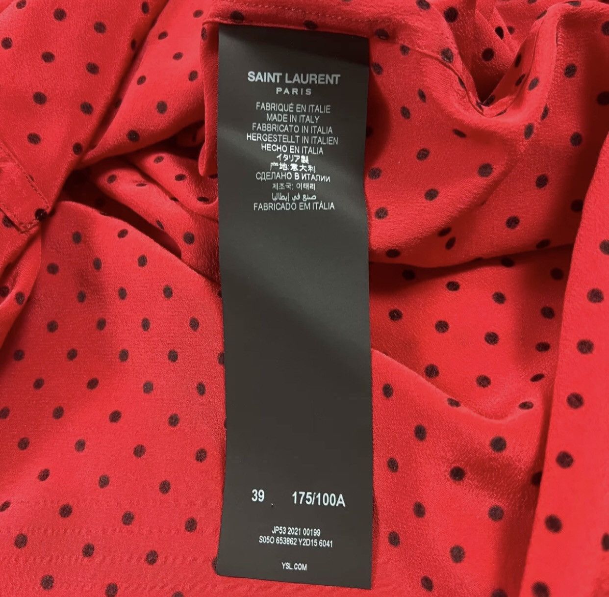 Saint Laurent Paris × Yves Saint Laurent Saint Laurent slp21fw silk polka-dot shirt 2409-Nextarrow Size US M / EU 48-50 / 2 - 5 Thumbnail