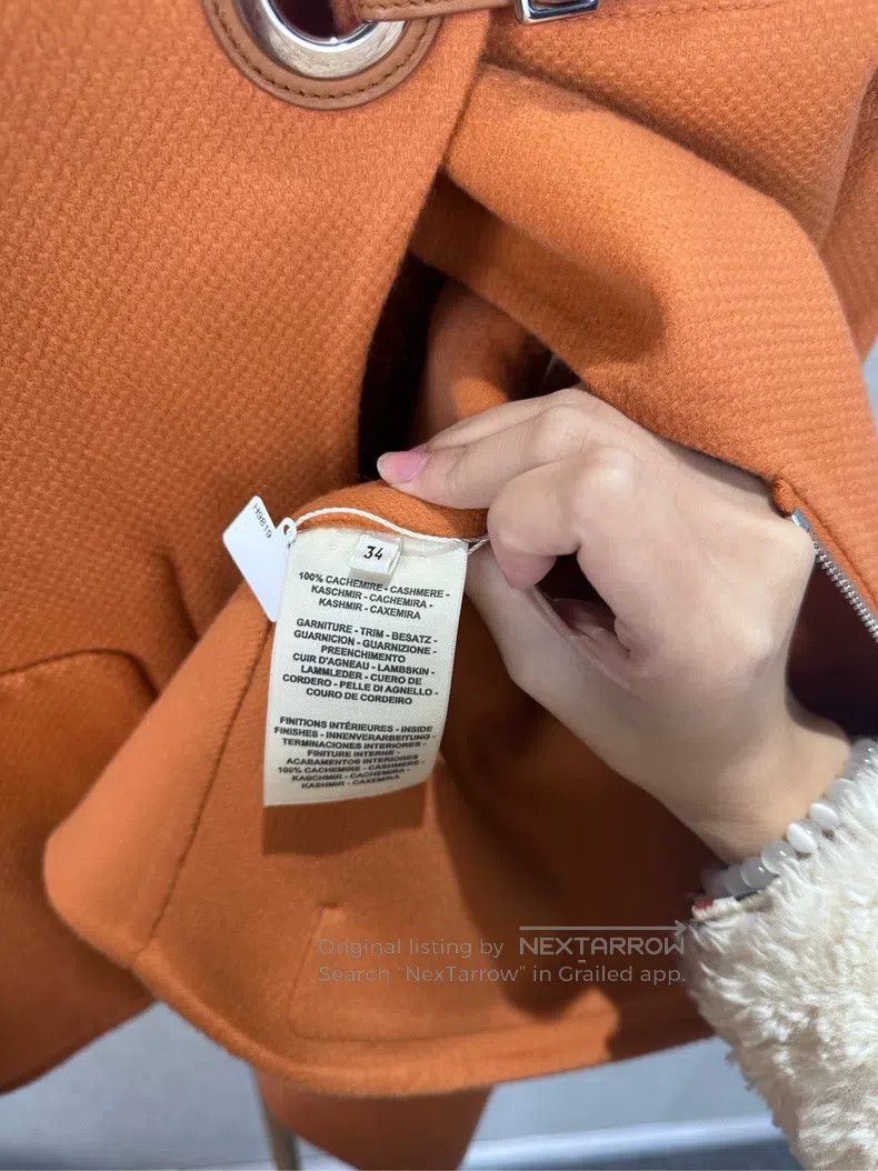 Hermes Hermes Orange Cashmere Outerwear Size XXS / US 00 / IT 34 - 4 Thumbnail