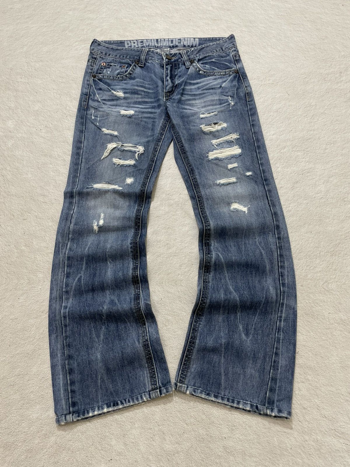 Kapital 2000s Hysteric Studed Flare Denim Ripped Wash Jeans Y2K ifsi Size 29" - 1 Thumbnail