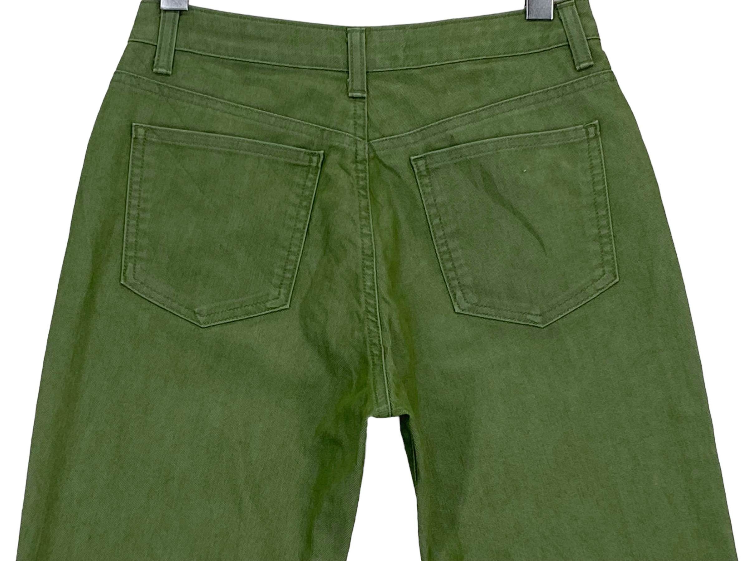 Japanese Brand Et Boîte Olive Green Straight-Leg Jeans Size 28" / US 6 / IT 42 - 6 Thumbnail