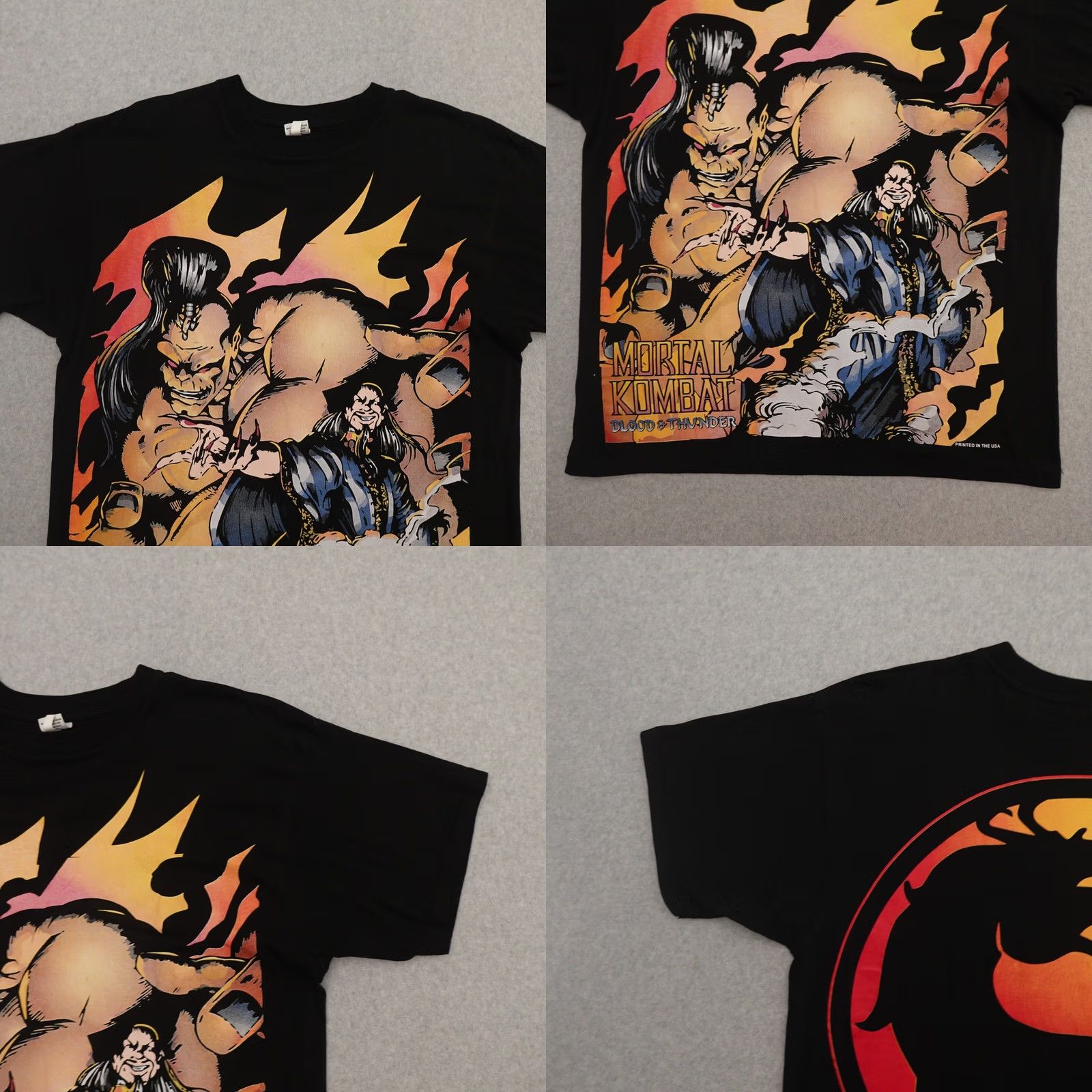 Vintage Mortal Kombat Blood & Thunder T-Shirt Adult XL Black Videogame MK Jumbo Print GORO TSANG MEN XL Size US XL / EU 56 / 4 - 8 Thumbnail