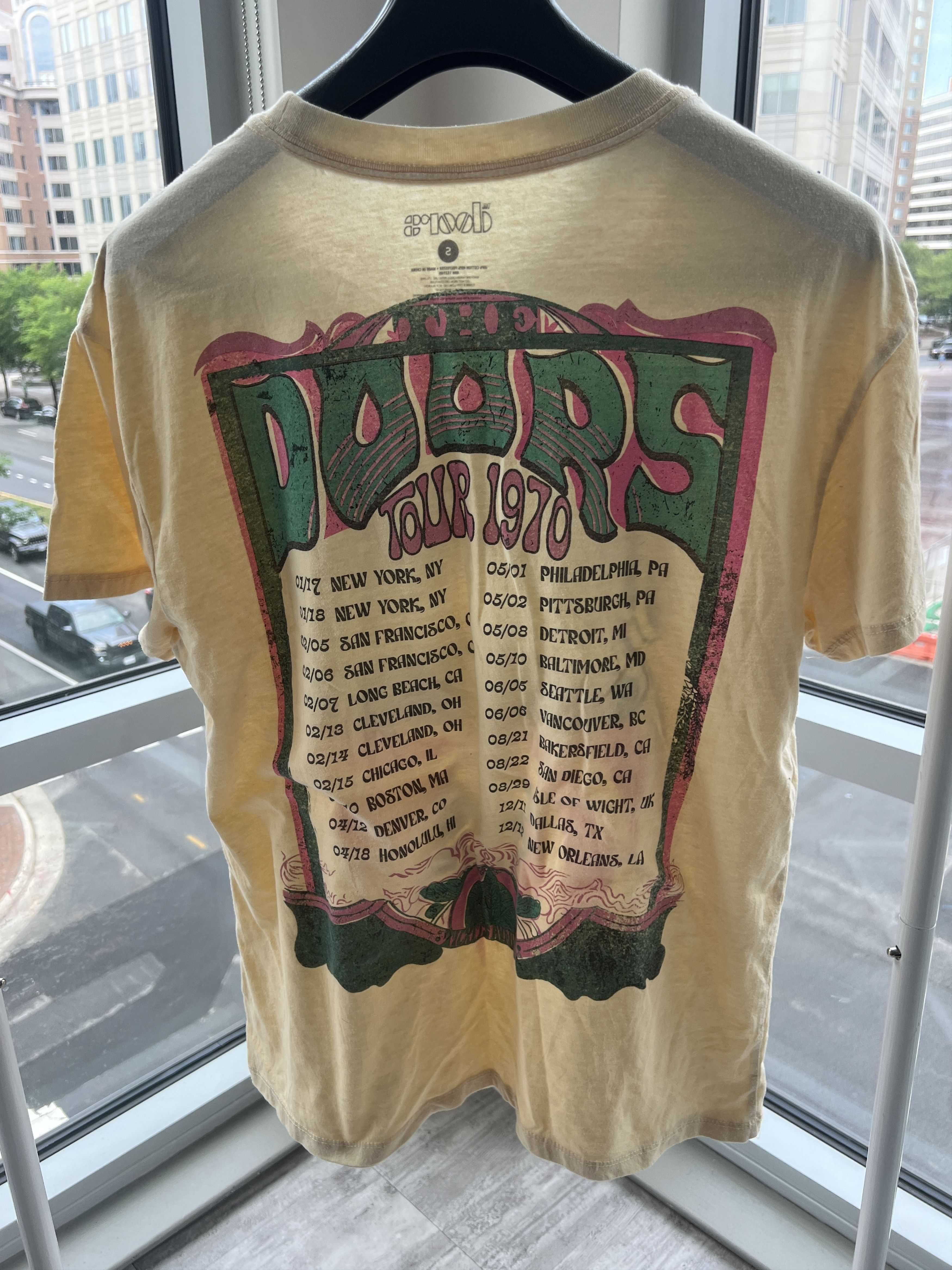 Other The Doors Tour 1970 Graphic T-Shirt Yellow Mushroom Rock Size S / US 4 / IT 40 - 2 Thumbnail
